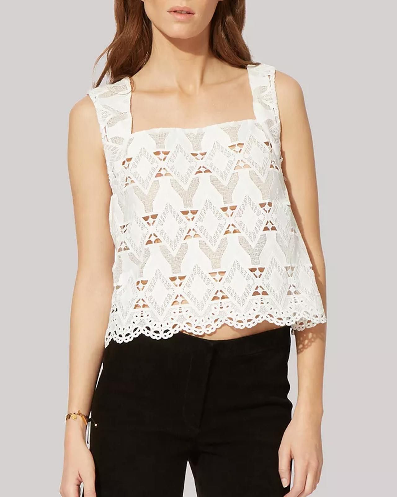 Majestic MaJE Lace Geometric Linda Top sz S Size S / US 4 / IT 40 - 1 Thumbnail