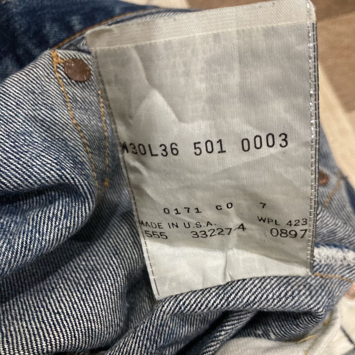 Levi's × Levi's Vintage Clothing × Vintage VINTAGE 90s LEVI’S BIG E 501XX SELVEDGE DISTRESSED JEANS Size US 30 / EU 46 - 16 Thumbnail