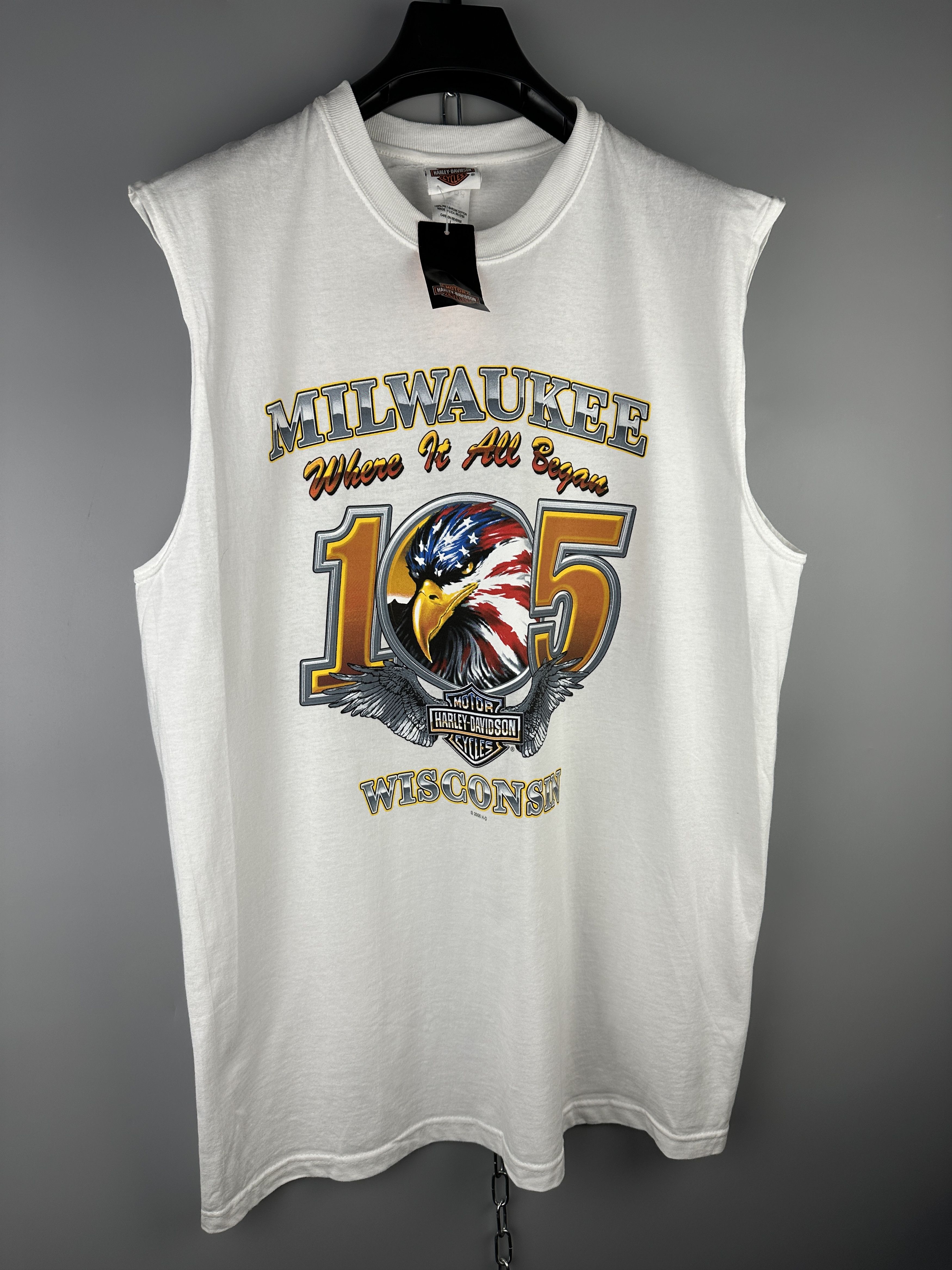 Harley Davidson × Vintage NEW Vtg 2006 Harley Davidson Big Logo Vest Top Size US L / EU 52-54 / 3 - 3 Thumbnail