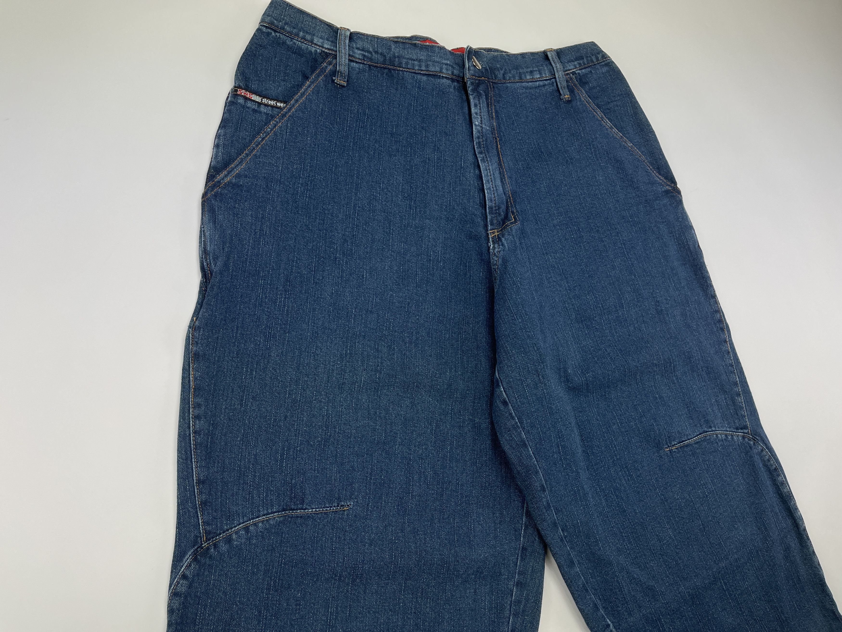 Vintage SWG jeans, blue Street War Gear vintage baggy hip hop 90s 34 Size US 34 / EU 50 - 9 Thumbnail