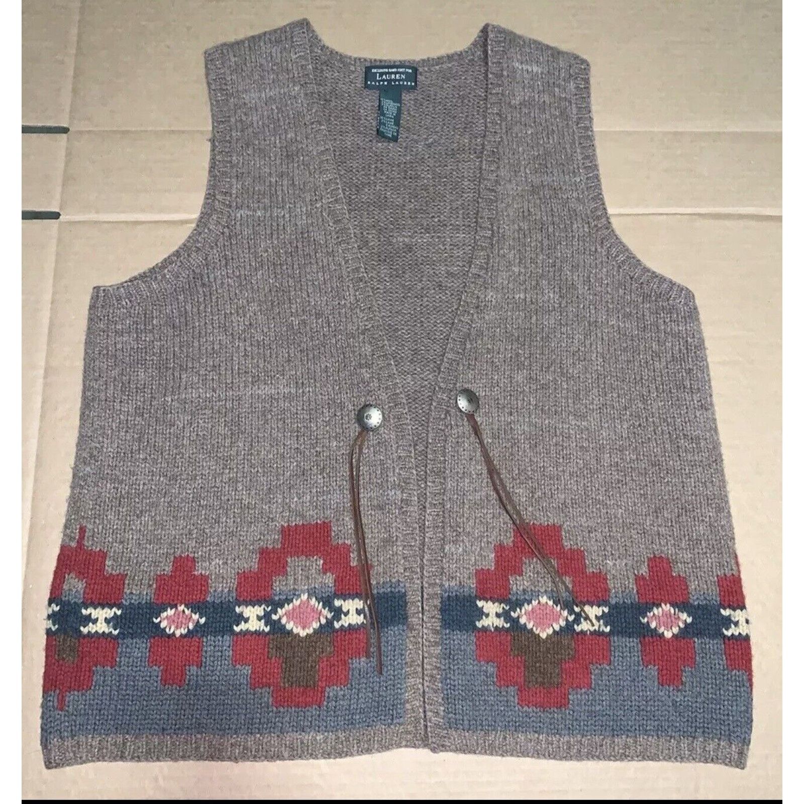 Lauren Ralph Lauren Ralph Lauren Vest Southwest Navajo Concho Wool Alpaca Large Size L / US 10 / IT 46 - 1 Thumbnail