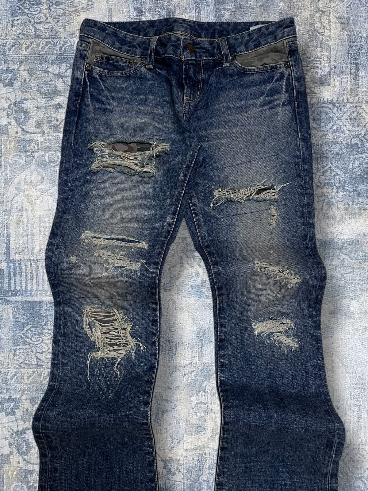 Hysteric Glamour Vintage 1990s Japan Designer Moussy Flared Scab Distressed Size US 27 - 7 Thumbnail