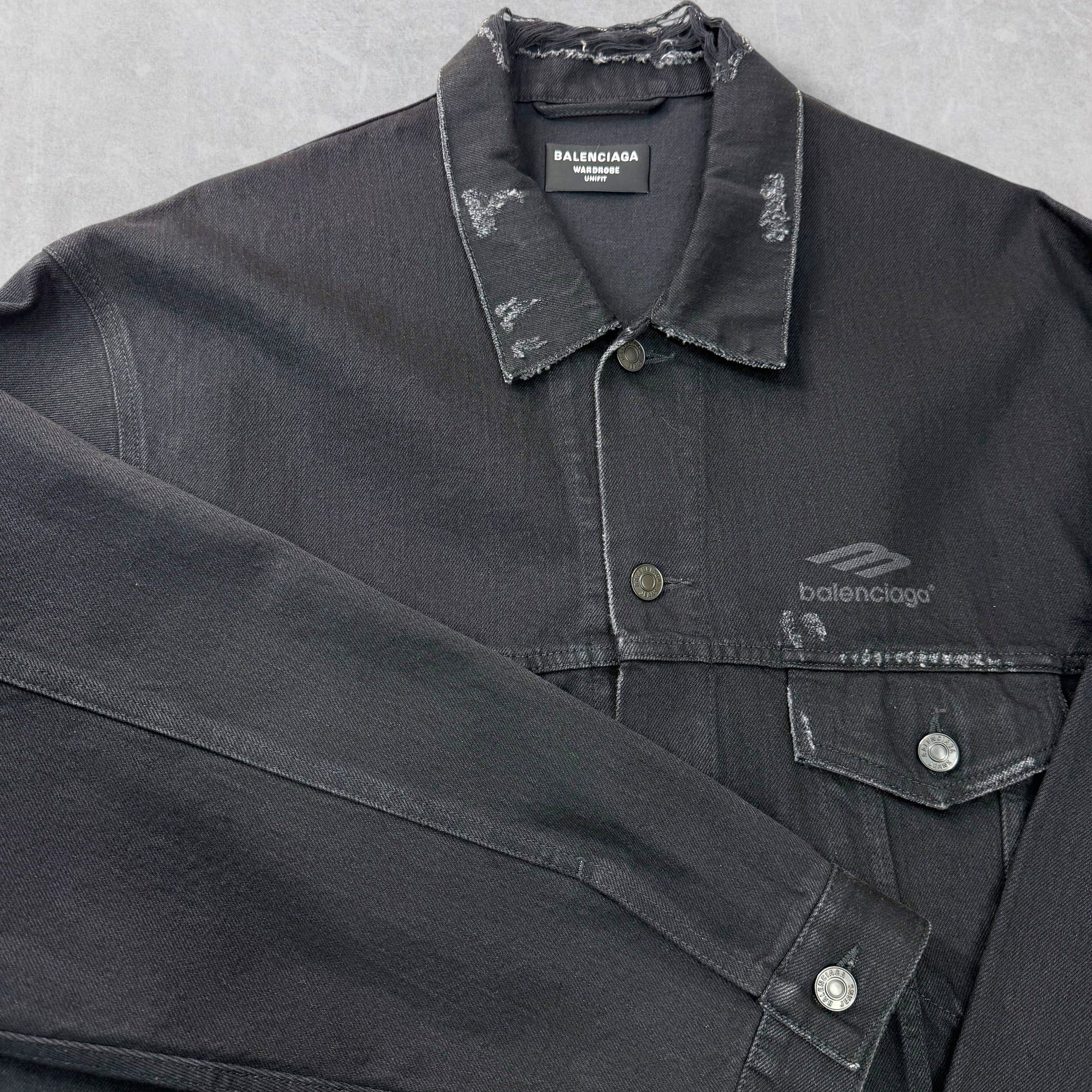 Balenciaga Balenciaga 3b Sports Icon Denim Jacket 54 (L) Size US L / EU 52-54 / 3 - 3 Thumbnail