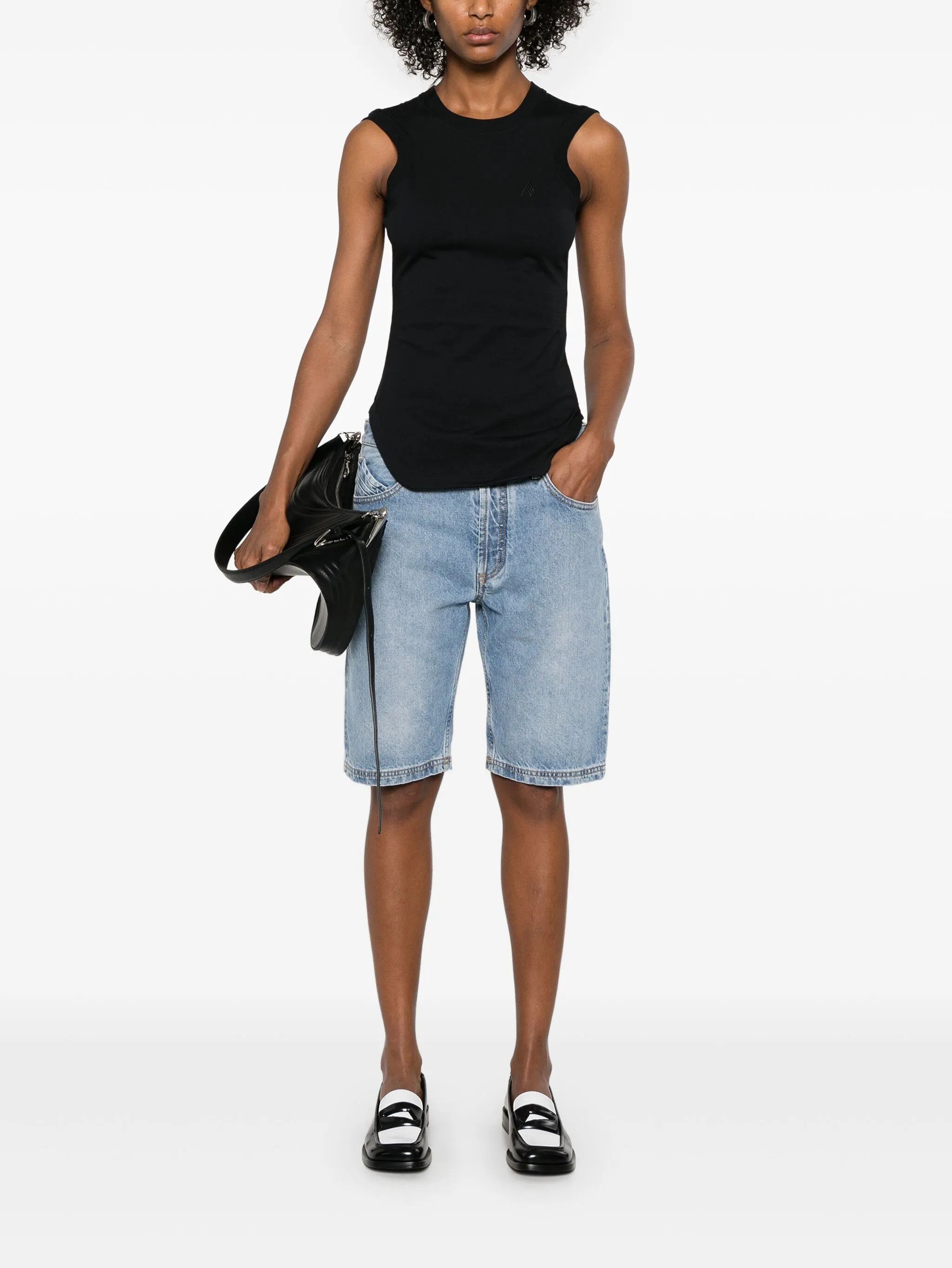 The Attico o1s22i1n0325 Reese Tank Top in Black Size XS / US 0-2 / IT 36-38 - 2 Thumbnail