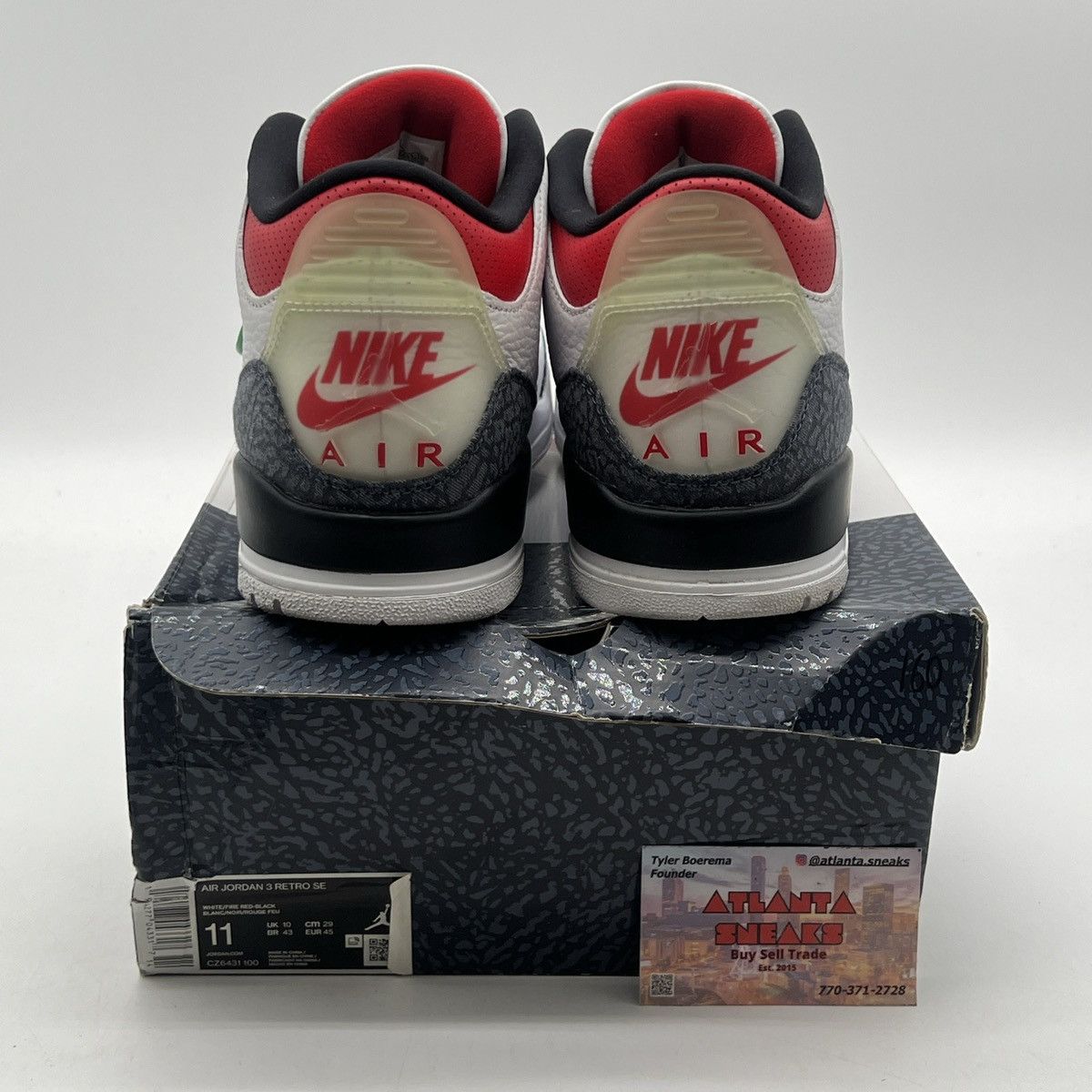 Jordan Brand Air Jordan 3 denim fire red Size US 11 / EU 44 - 3 Thumbnail