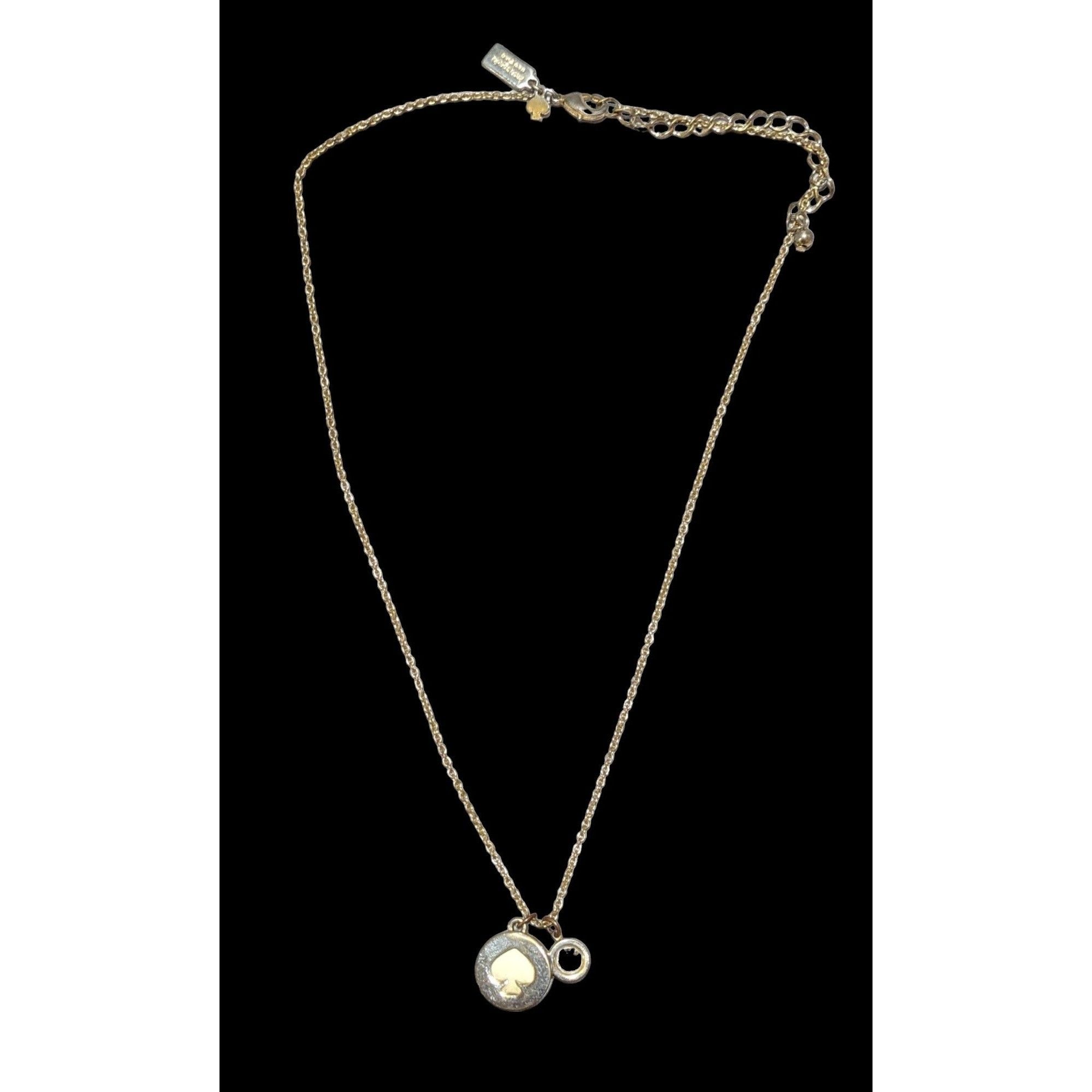 Kate Spade Kate Spade Spot The Spade White And Gold Necklace Size ONE SIZE - 2 Thumbnail