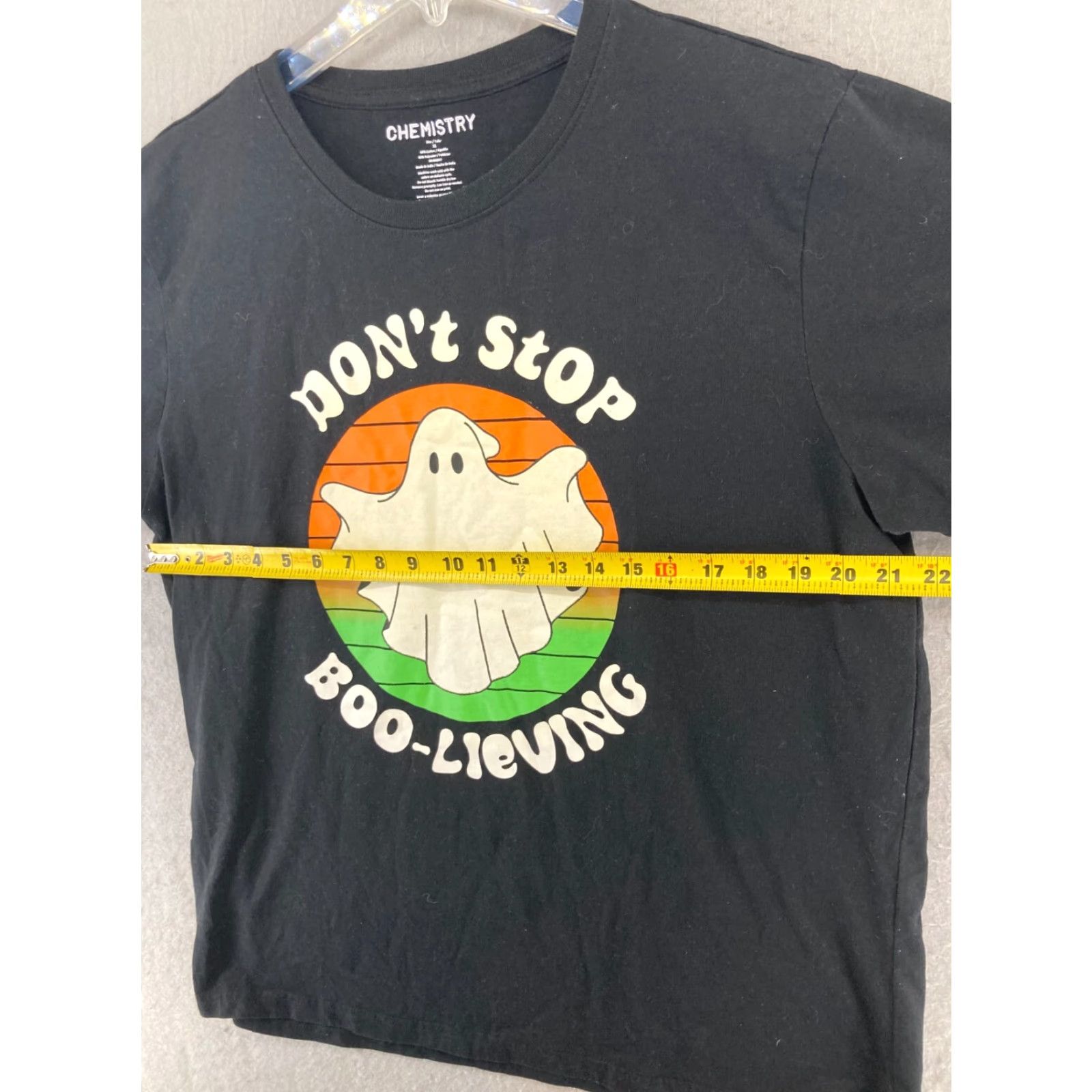 Vintage Chemistry Ghost Halloween Mens TShirt XL Black Crew Neck Short Sleeve Graphic Print Size US XL / EU 56 / 4 - 2 Thumbnail