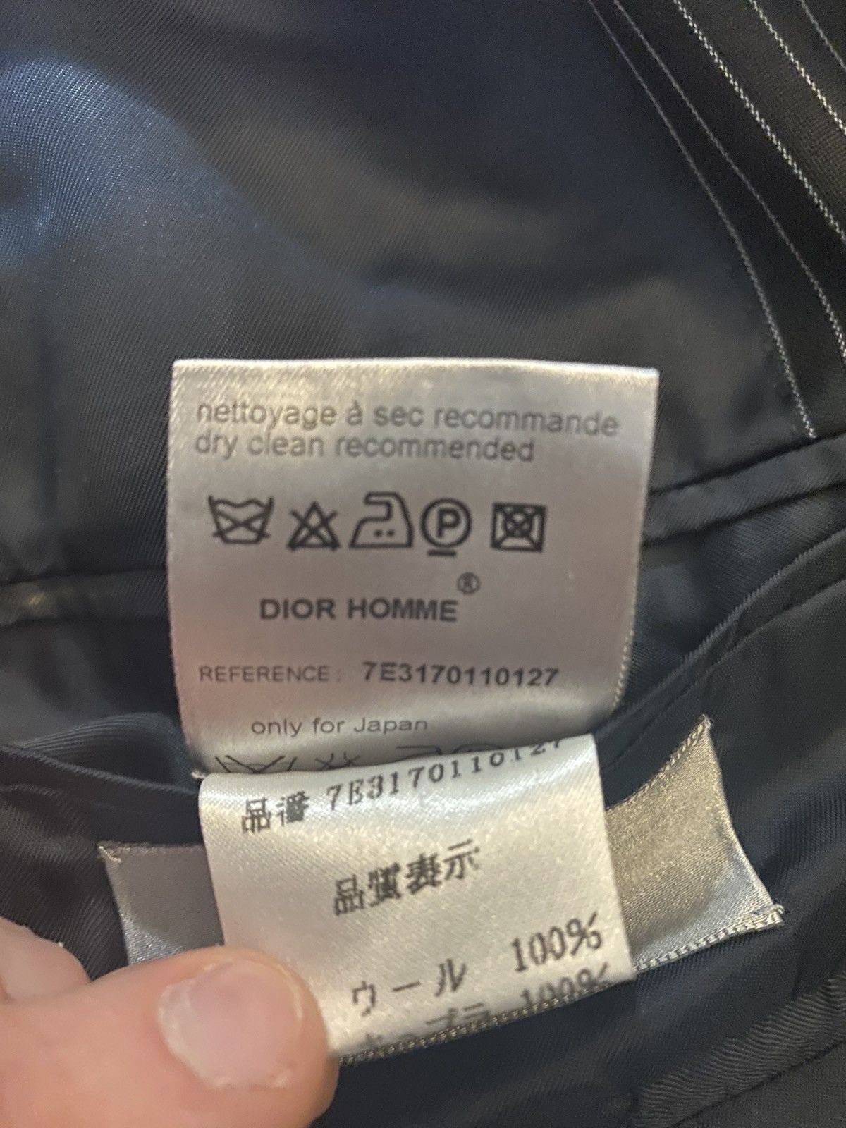 Dior × Hedi Slimane Dior Homme Pinstripe Blazer Size 46R - 7 Thumbnail