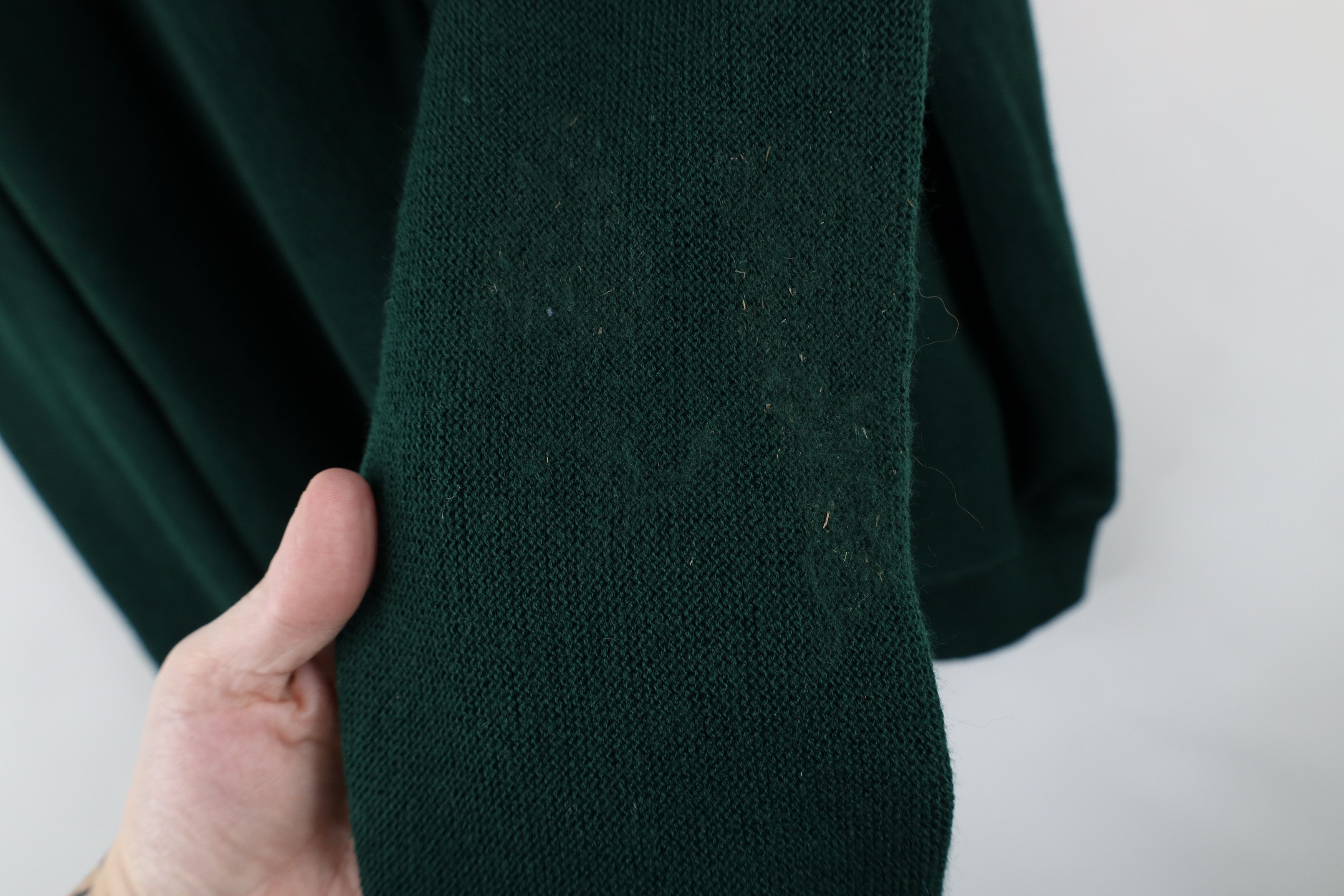 Izod × Vintage Vintage 90s Izod Knit Cardigan Sweater Hunter Green Acrylic Size US L / EU 52-54 / 3 - 6 Thumbnail