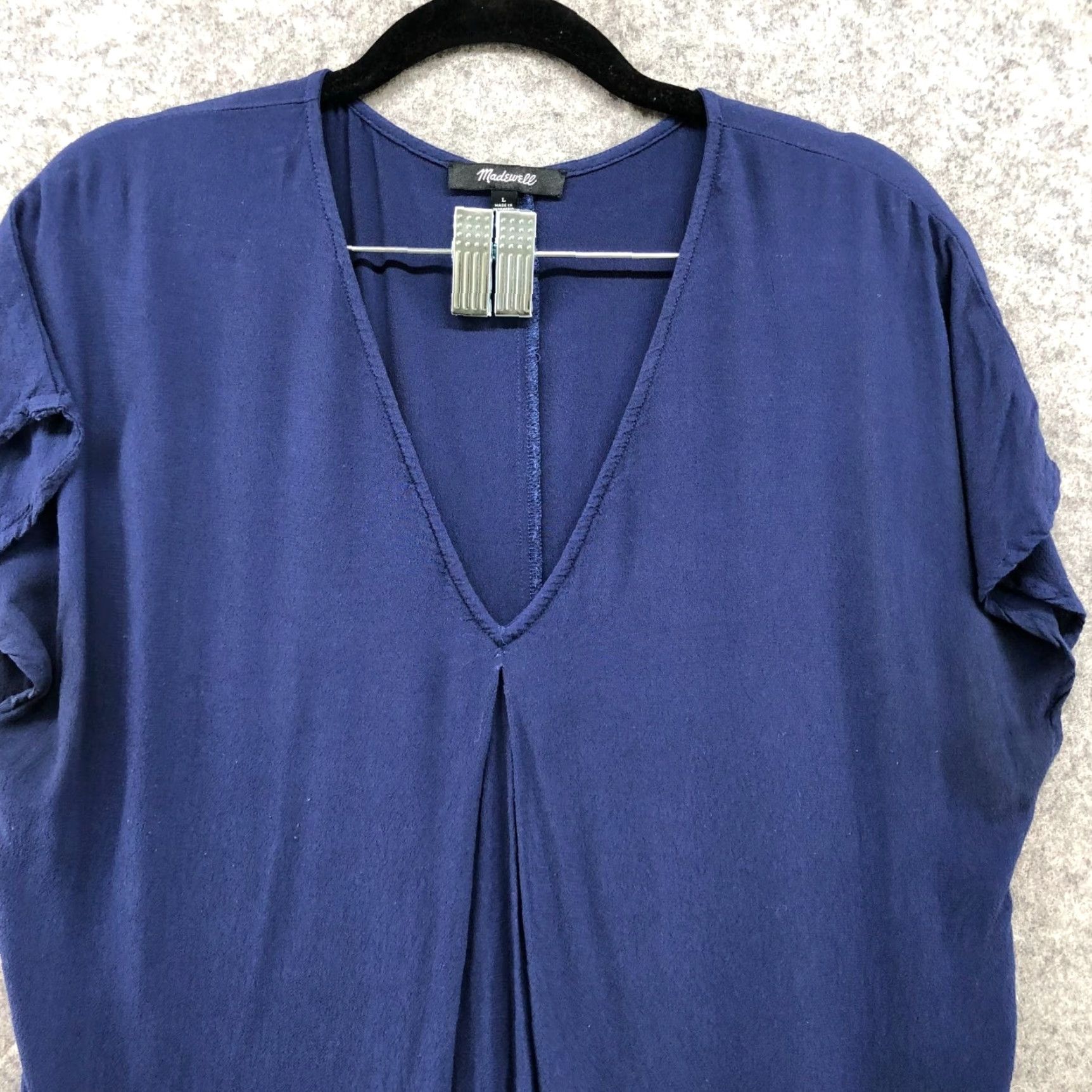 Madewell Madewell Dress Shift Short Sleeve V-Neck Pullover Blue L Womens Size L / US 10 / IT 46 - 3 Thumbnail