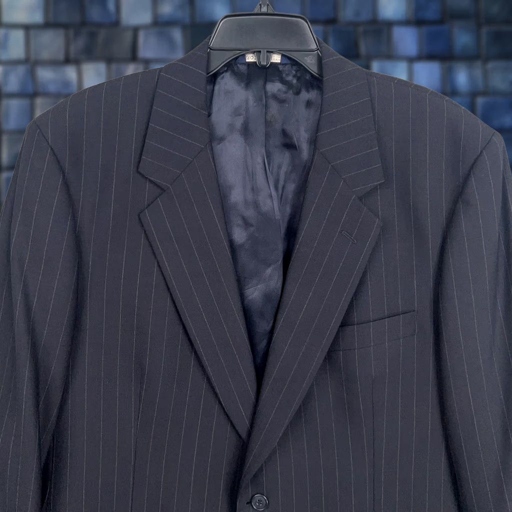 Brooks Brothers Brooks Brothers Jacket Mens 44R Pinstripe Wool Stretch Two Button Notch Blazer Size 44R - 1 Thumbnail
