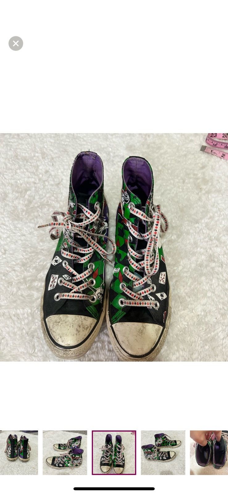 Converse Converse X dc comics joker’s wild high top sneakers size 6 Size US 6 / EU 39 - 3 Thumbnail