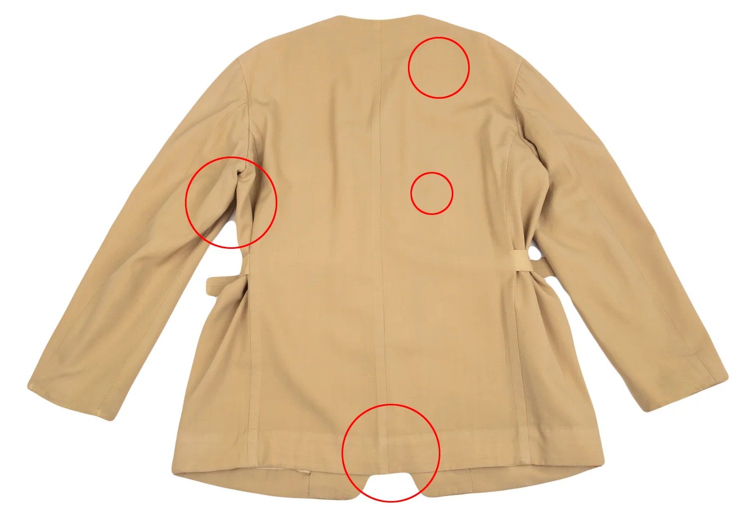 Yohji Yamamoto Yohji Yamamoto Beige No-Collar Wool Gabardine Jacket Size US M / EU 48-50 / 2 - 15 Thumbnail