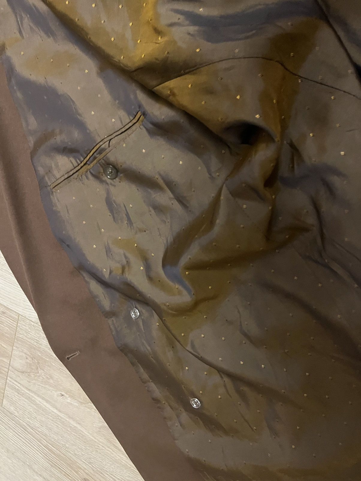 BENVENUTO. Vintage Benvenuto Double-Breasted Blazer 90s Chocolate Brown Size 54R - 6 Thumbnail