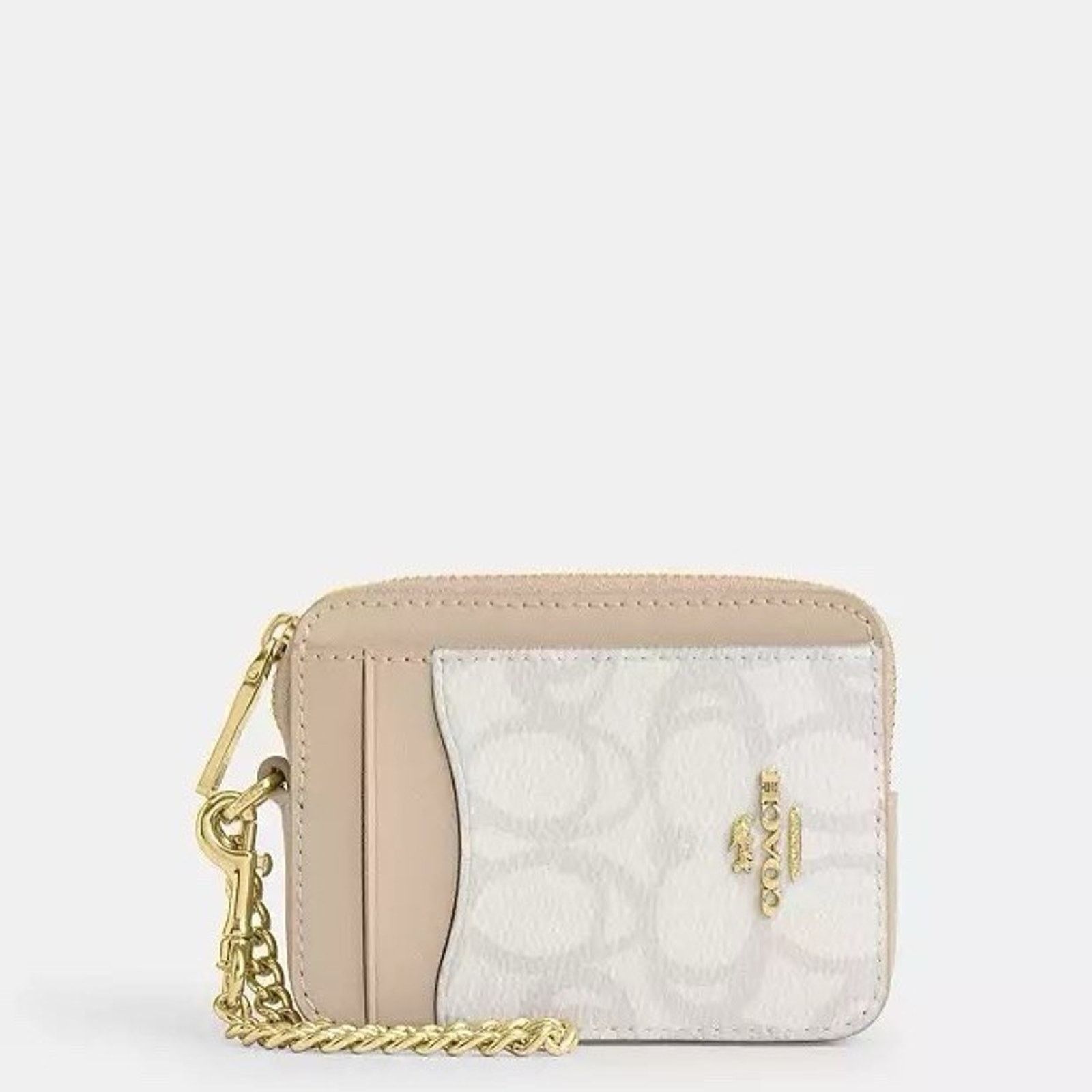Coach NWT Coach Zip Card Case In Sketch CBL78, Gold/Ivory Size ONE SIZE - 5 Thumbnail