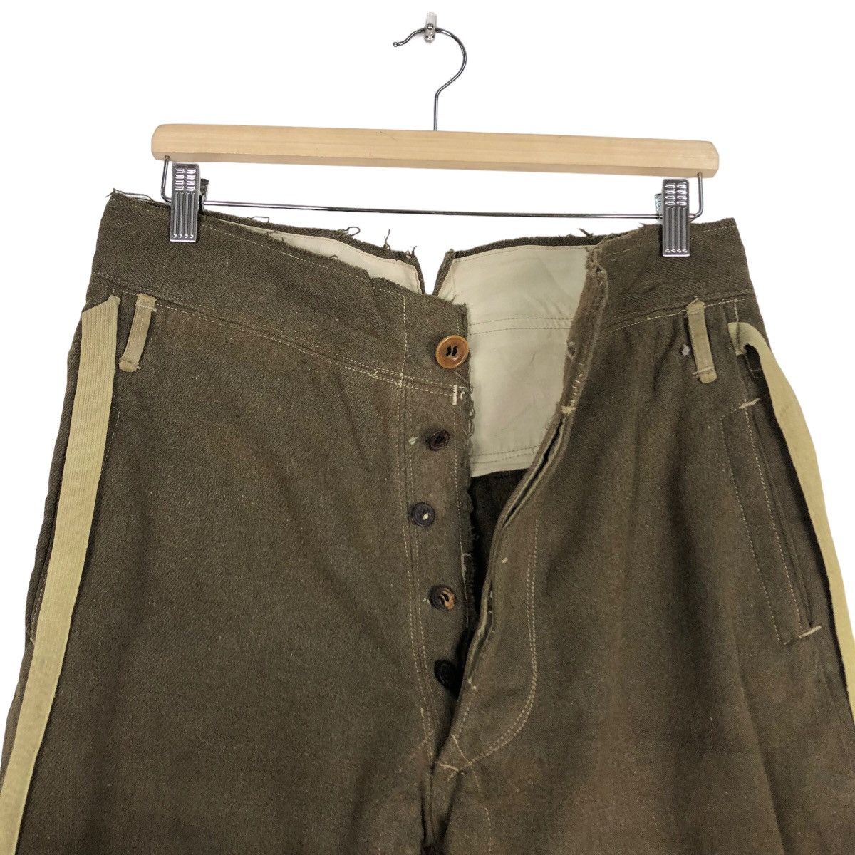 Vintage 🔥TRUE VINTAGE 40’s MILITARY WOOL PANTS CROPPED SMOCKED Size US 32 / EU 48 - 10 Thumbnail
