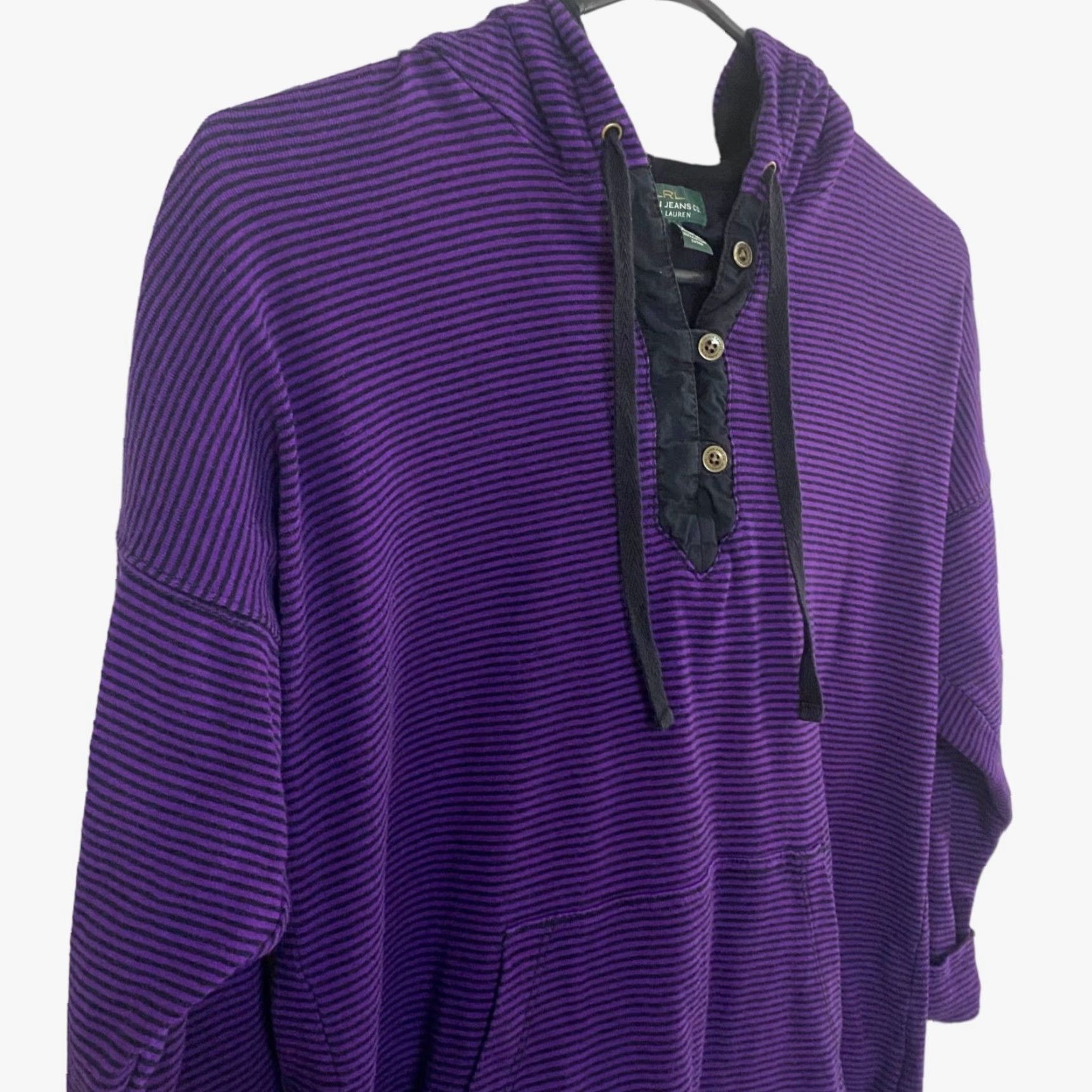Ralph Lauren Lauren Ralph Lauren Hoodie Womens Medium Purple Striped Long Sleeve Pullover Sweatshirt Size M / US 6-8 / IT 42-44 - 4 Thumbnail