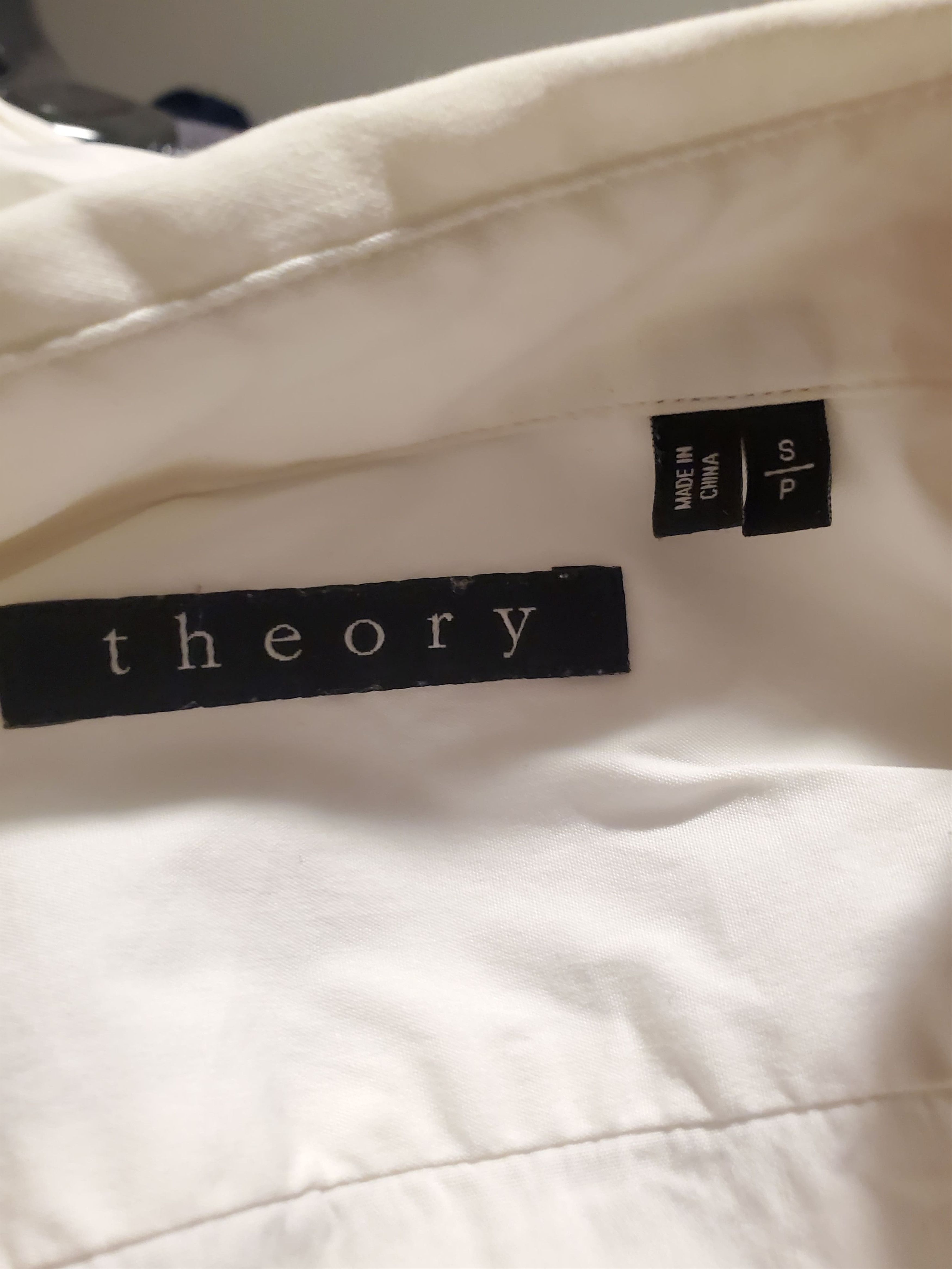 Theory Theory Sylvain White Shirt Sz. Small Size US S / EU 44-46 / 1 - 5 Thumbnail