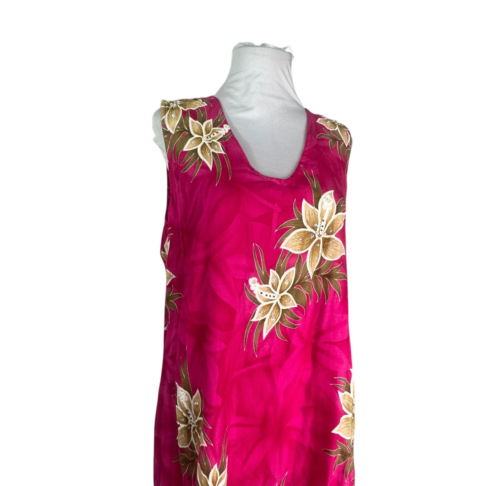 Vintage Vintage Y2k Pink Floral Maxi Lounge Pool Dress M/L Size M / US 6-8 / IT 42-44 - 7 Thumbnail