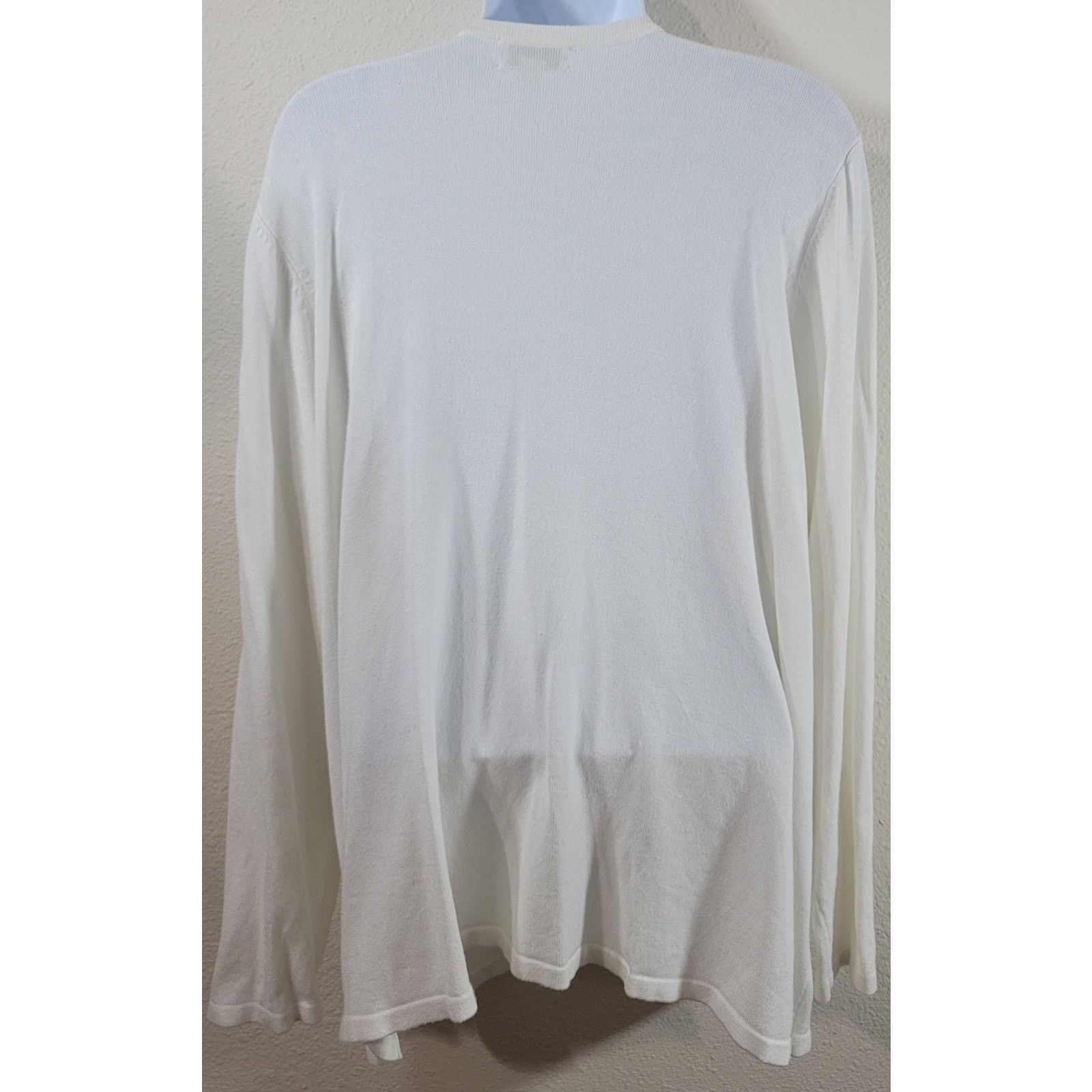 Other Susan Graver White Black Beading Button Cardigan 2X Plus Size XXL / US 16-18 / IT 52-54 - 2 Thumbnail