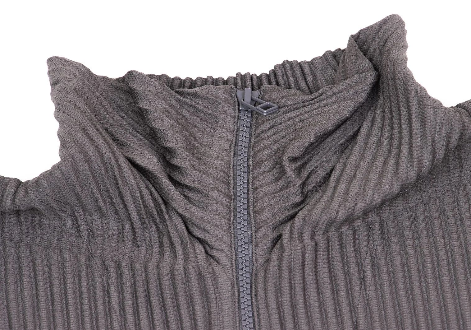 Issey Miyake Pleated Double Zip Jacket in Gray Size 3 Size US L / EU 52-54 / 3 - 4 Thumbnail