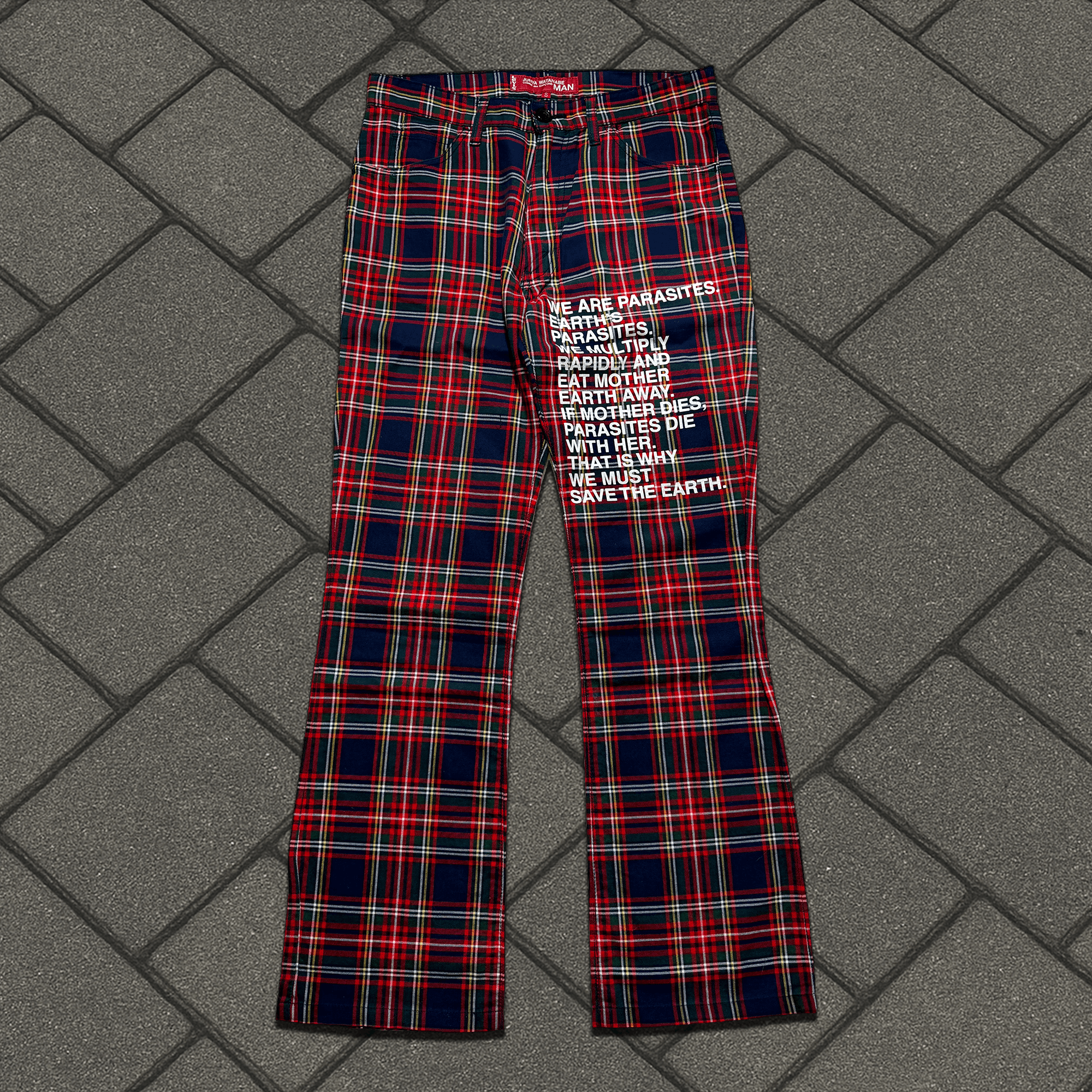 Junya Watanabe AD2001 Junya Watanabe Plaid Poem Pants Size US 30 / EU 46 - 1 Thumbnail