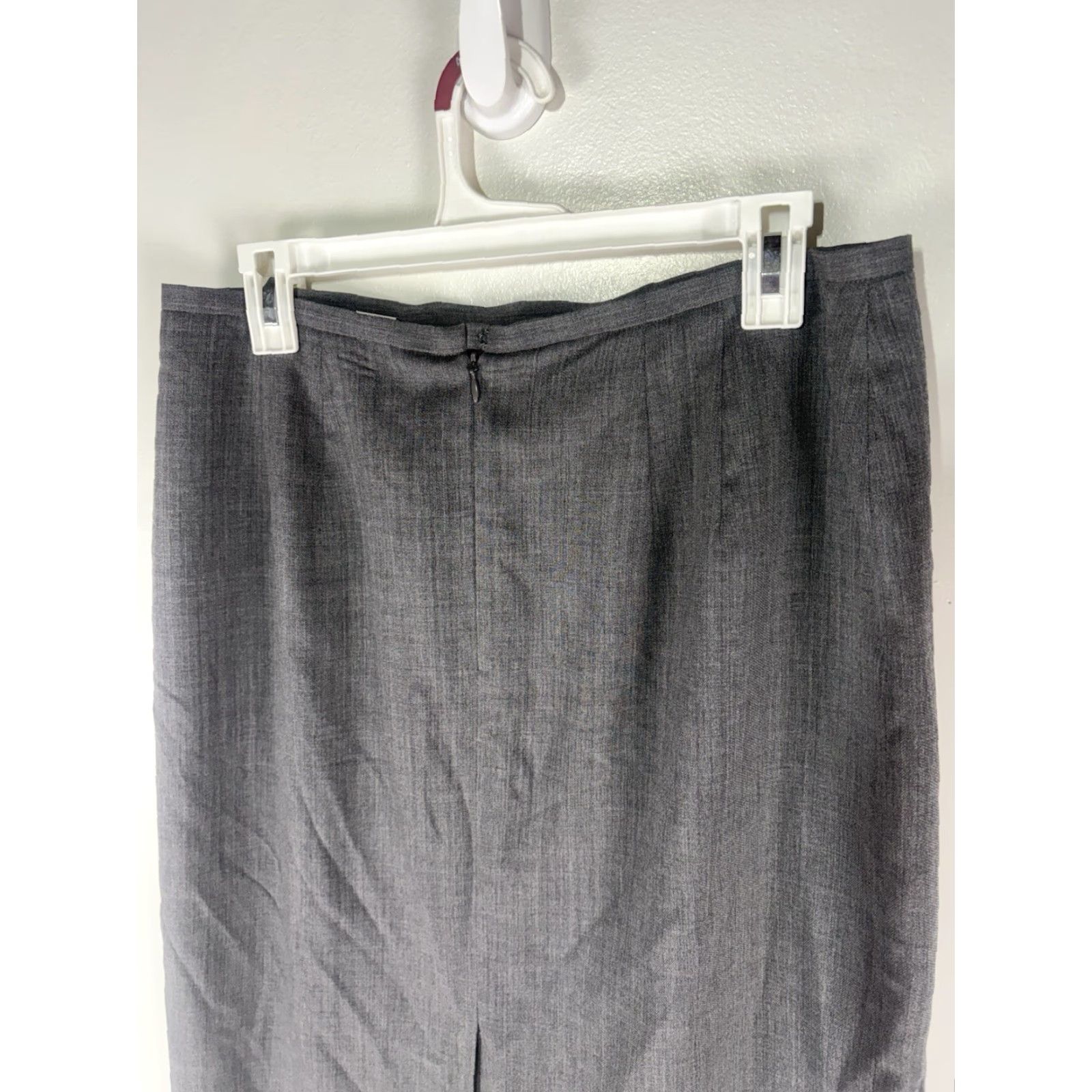 Talbots Talbots Petites Gray 100% Wool Straight Midi Skirt Women's Size 14P Size 36" / US 14 / IT 50 - 5 Thumbnail