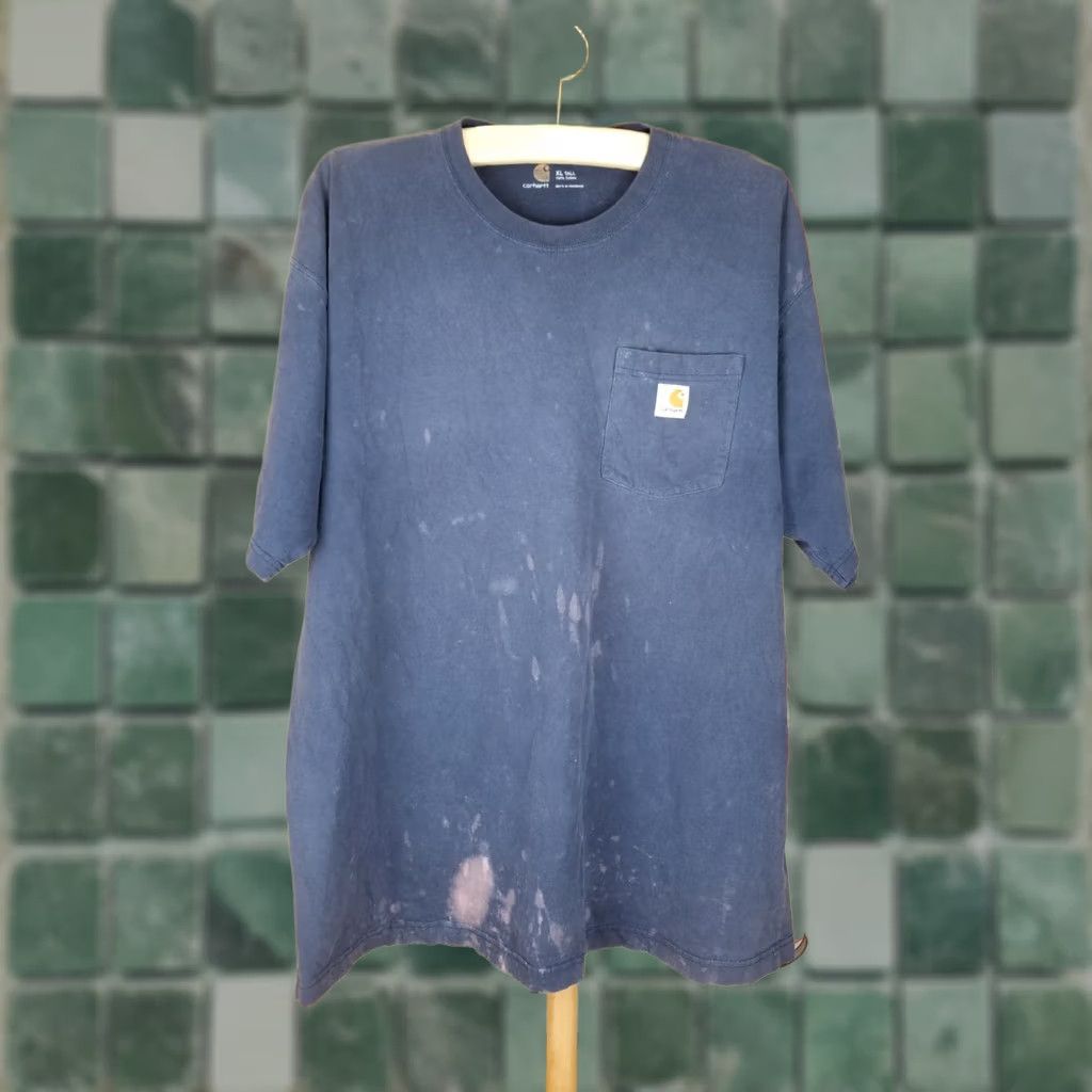 Carhartt VINTAGE Y2K CARHARTT ONE POCKET FADED TRASHED NAVY COTTON T-SHIRT SZ XL Size US XL / EU 56 / 4 - 1 Thumbnail
