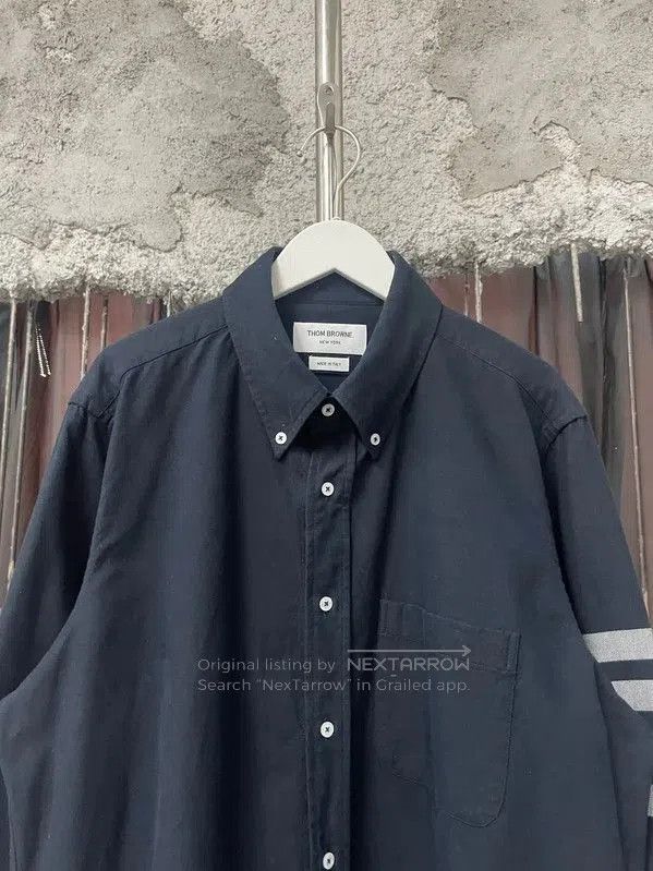 Thom Browne Thom Browne Blue Striped Long Sleeve Shirt . Size US M / EU 48-50 / 2 - 3 Thumbnail