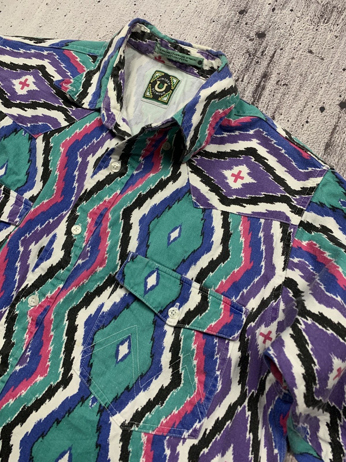If Six Was Nine Mcintosh Seymour Shirt Vintage Aztek Style Rare Designer Size US M / EU 48-50 / 2 - 4 Thumbnail