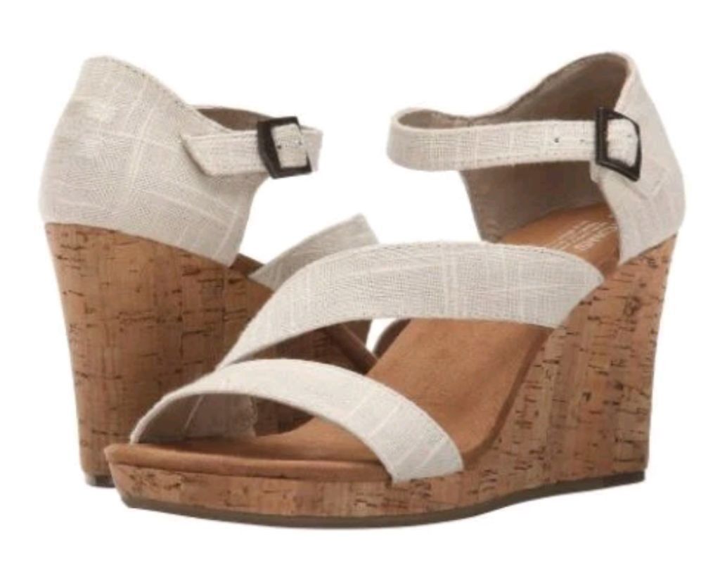 Toms TOMS Clarissa Linen Wedge Sandal Size 7W Size US 7 / IT 37 - 1 Thumbnail