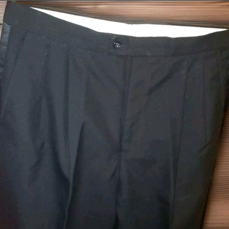 Valentino Valentino Men's Black Solid Suit 44s Pants Size 35 Size 44S - 8 Thumbnail