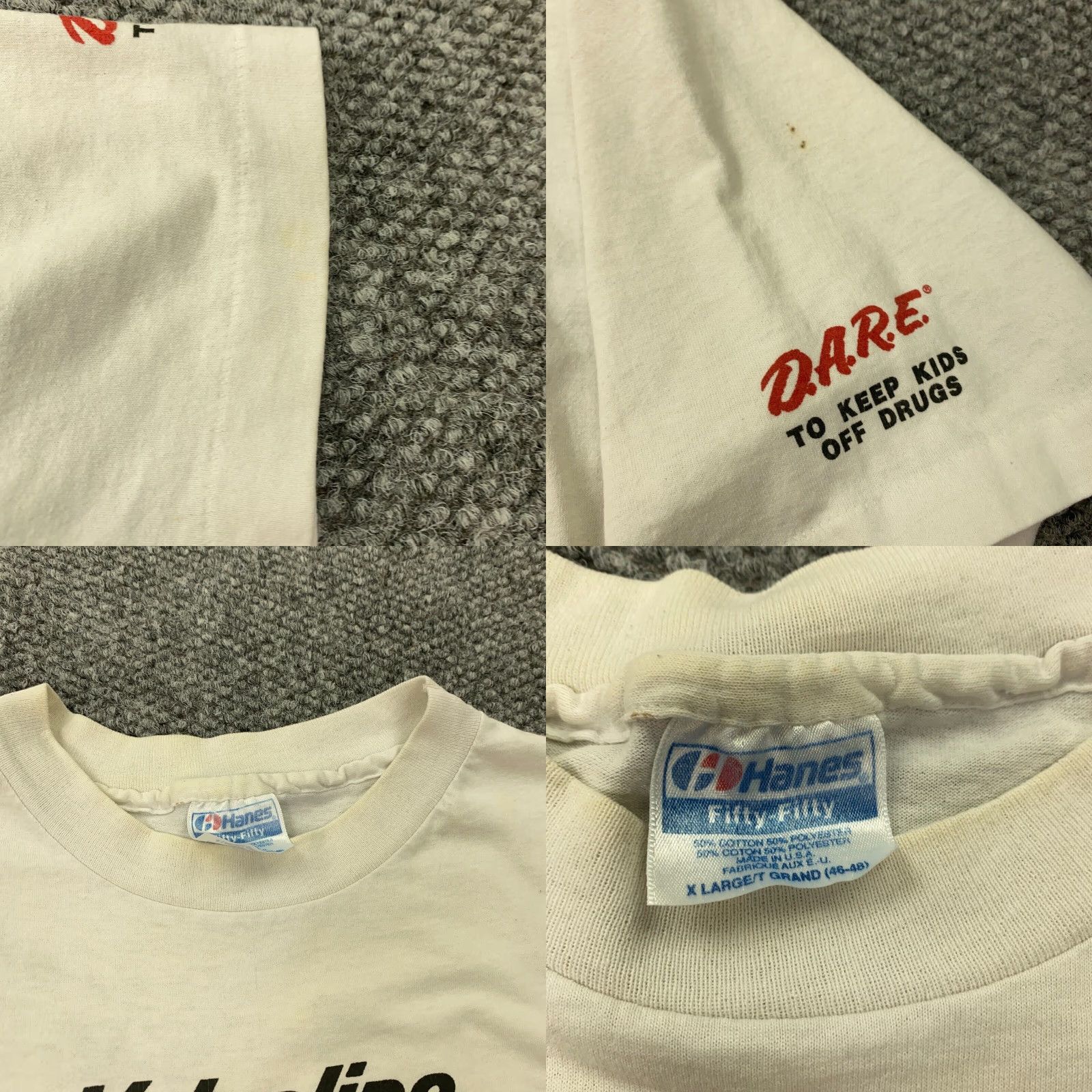 Hanes VINTAGE Hanes Shirt Mens XL White 80s DARE Valvoline Single Stitch Made In USA Cars Crew Neck Short Sleeve Cotton Polyester Jersey Classic Size US XL / EU 56 / 4 - 8 Thumbnail