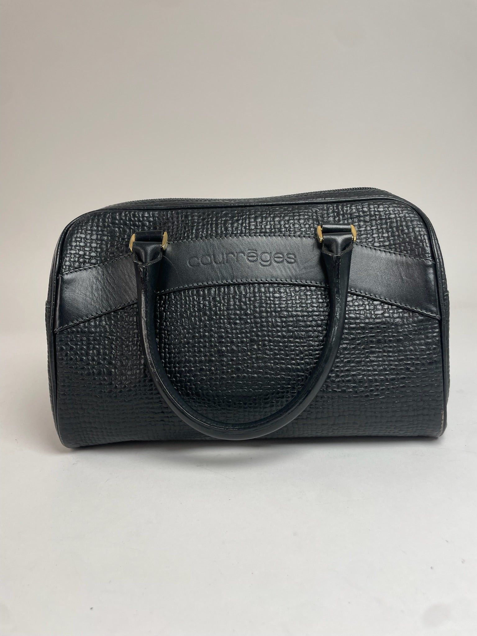 Courreges Vintage Leather Handbag Black Size ONE SIZE - 1 Thumbnail