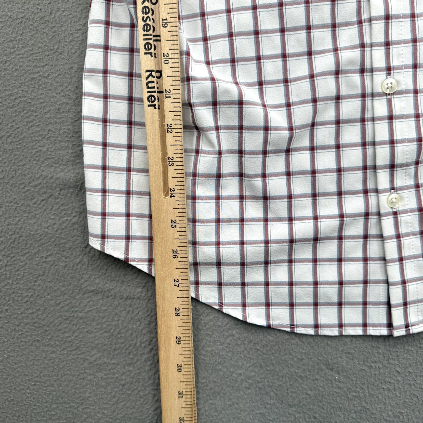 Mizzen+Main Mizzen+Main Shirt Mens Medium White Check Trim Fit Performance Dress Shirt Size 40R - 5 Thumbnail