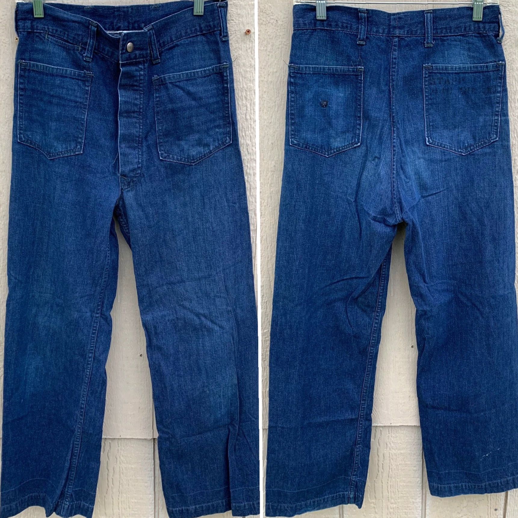 Denime VINTAGE US Navy jeans button fly selvedge denim sailor work chore 31 in waist Size US 31 - 4 Thumbnail
