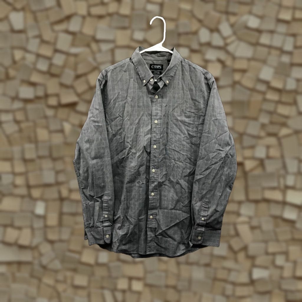 Chaps Chaps Shirt L Mens Gray Plaid Long Sleeve Button-Down Collar Shirt Size US L / EU 52-54 / 3 - 1 Thumbnail