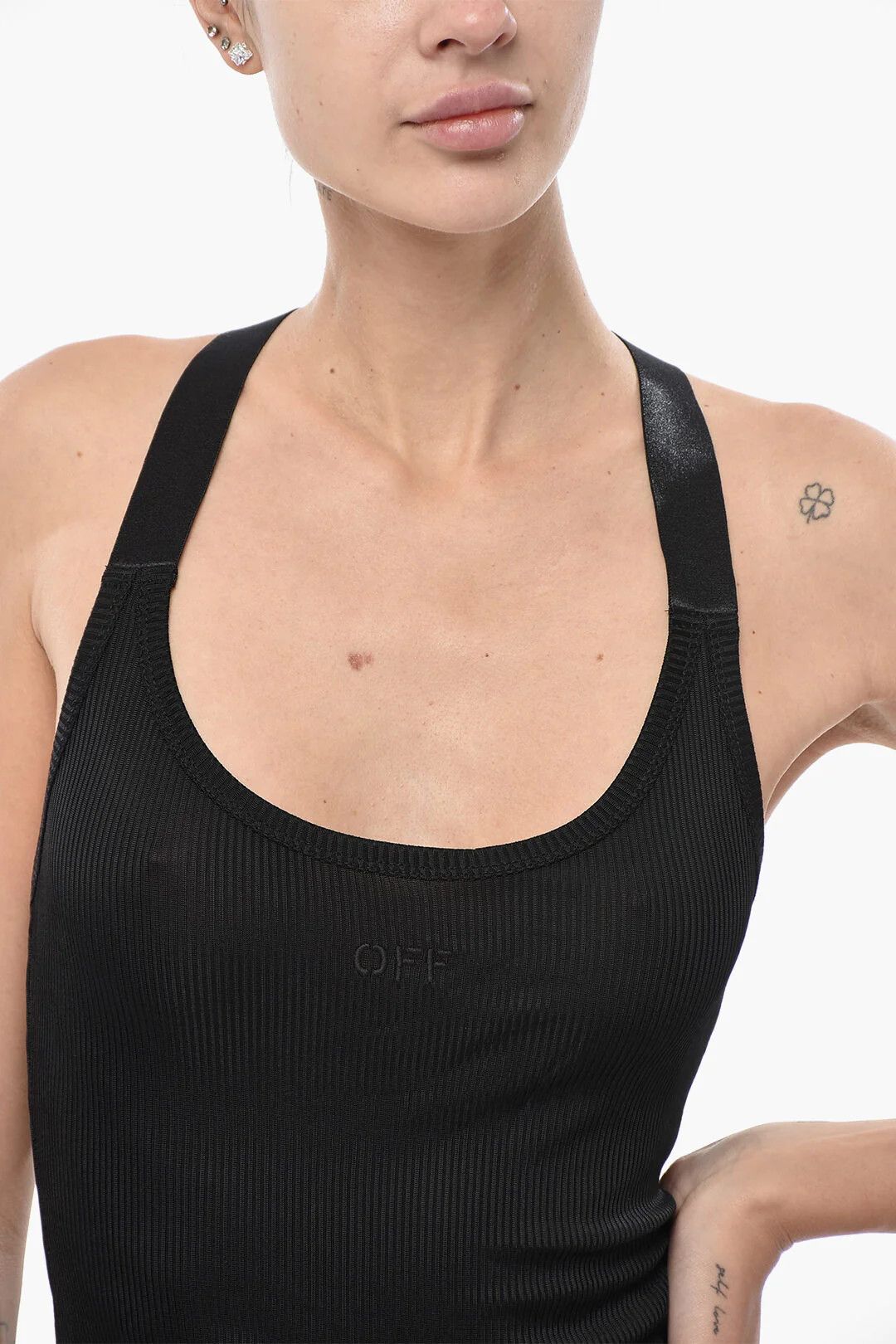 Off-White og1mm0426 Cotton-Blend Tank Top in Black Size XS / US 0-2 / IT 36-38 - 3 Thumbnail