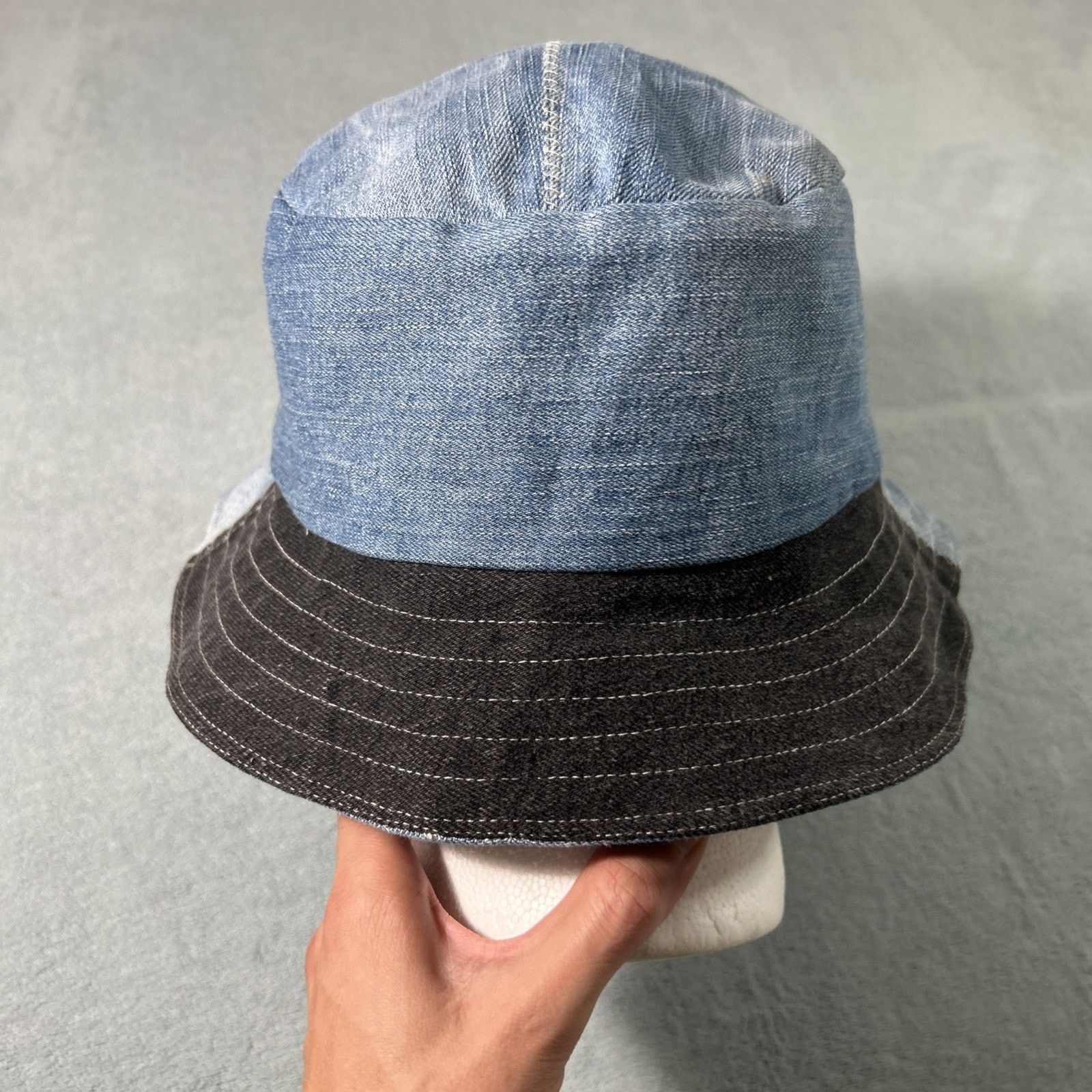 Levi's Patchwork Denim Panel Bucket Hat Large Reversible Granola Size ONE SIZE - 7 Thumbnail