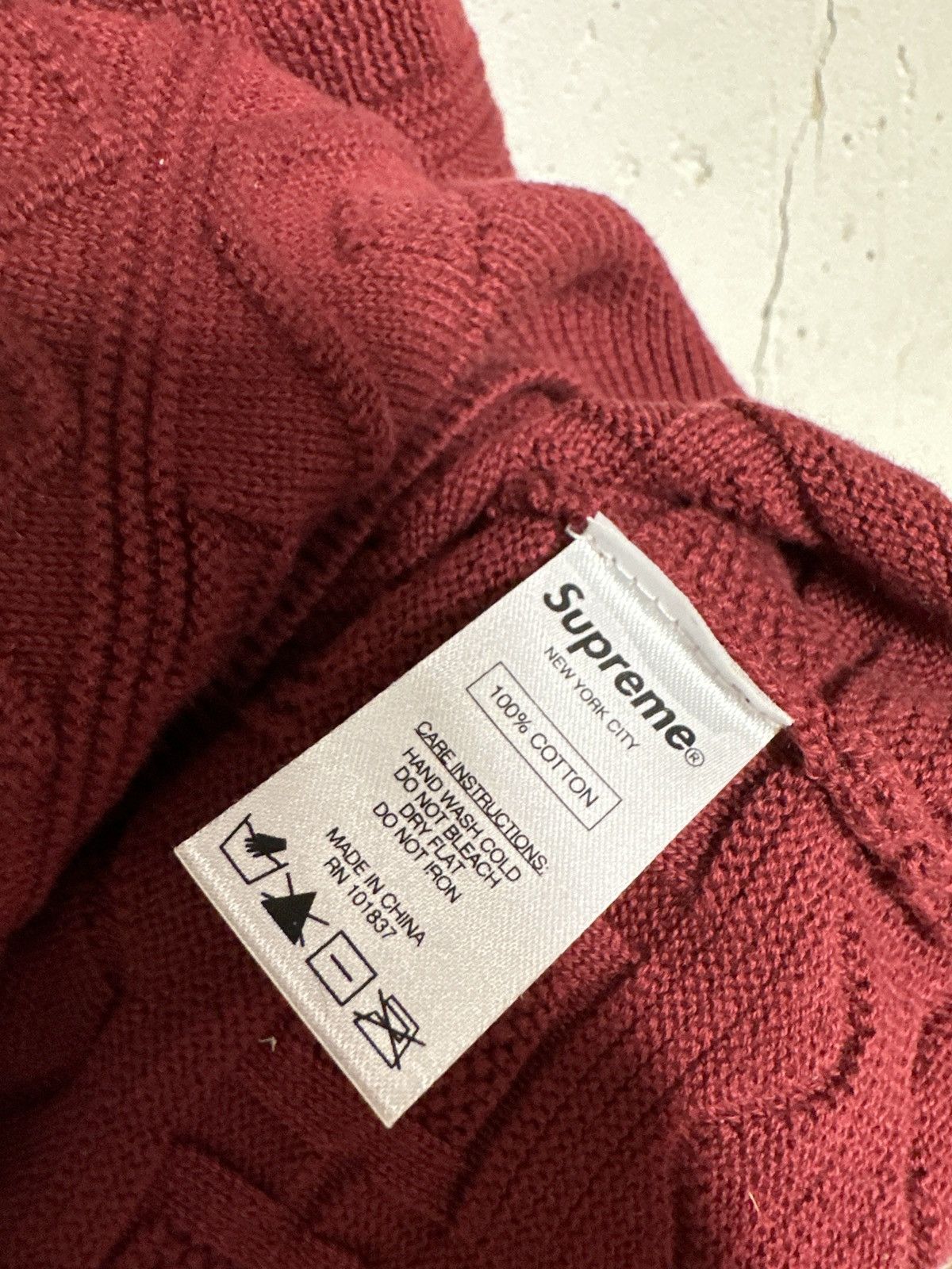 Supreme Supreme Jacquard Knit Sweater Burgundy Large Size US L / EU 52-54 / 3 - 5 Thumbnail