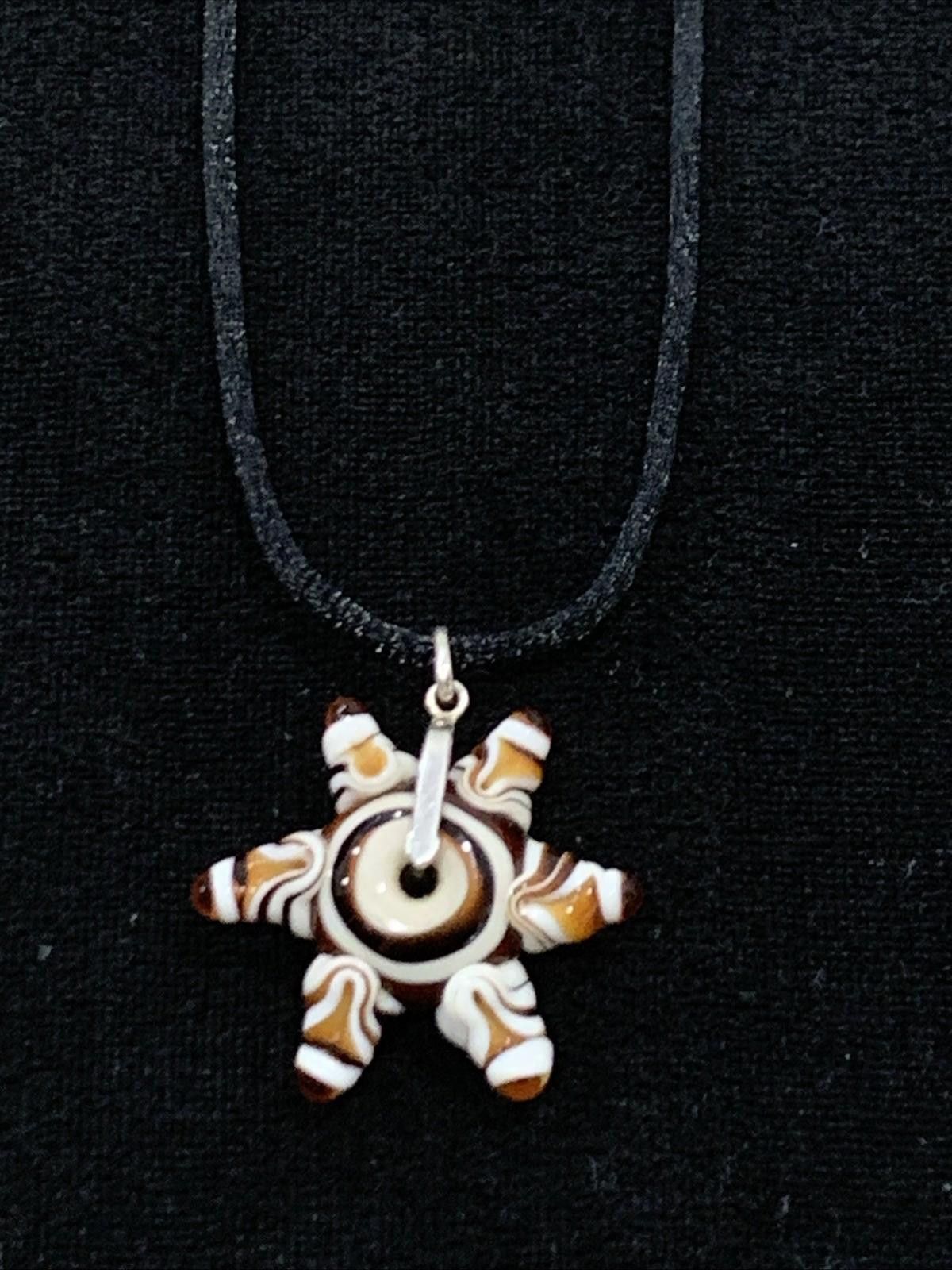 Sterling Silver Monroe Glass Lampwork Star Pendant Necklace Sterling 18" 925 Size ONE SIZE - 1 Thumbnail