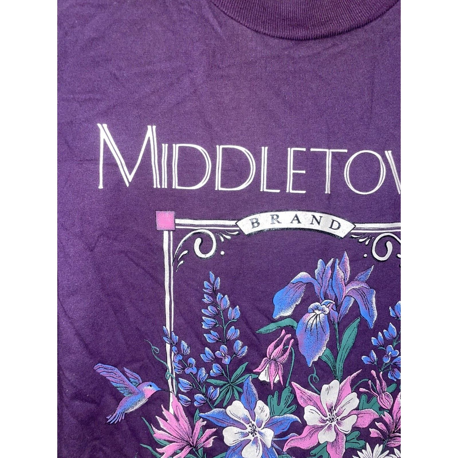 Jerzees Vintage Middletown Shirt Wildflower Wild Flower Tee VTG 90s Size US L / EU 52-54 / 3 - 2 Thumbnail