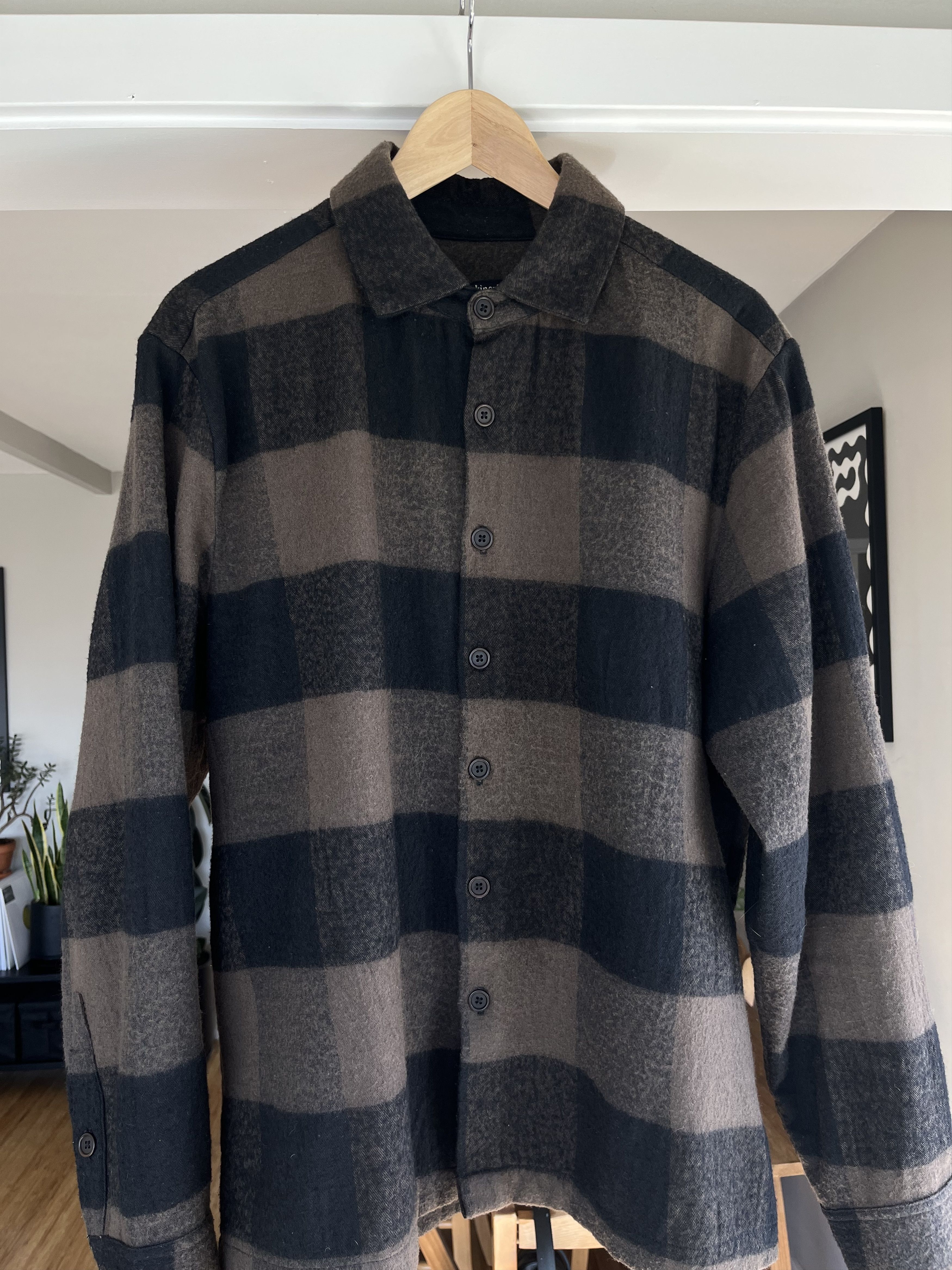 Evan Kinori Flat Hem Shirt - Brown/Black Size US M / EU 48-50 / 2 - 1 Thumbnail