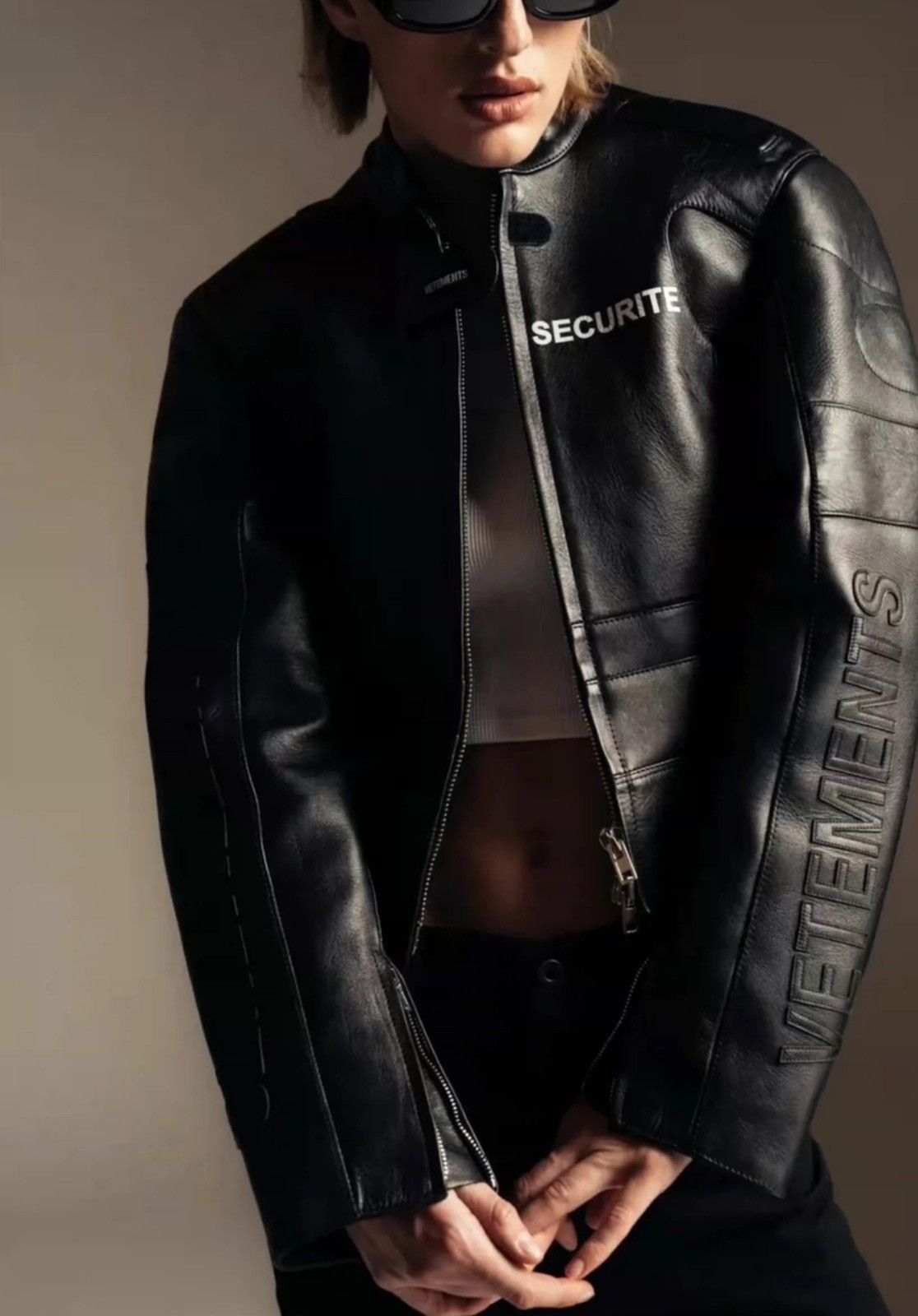 Vetements Vetements Security leather jacket Size US L / EU 52-54 / 3 - 10 Thumbnail