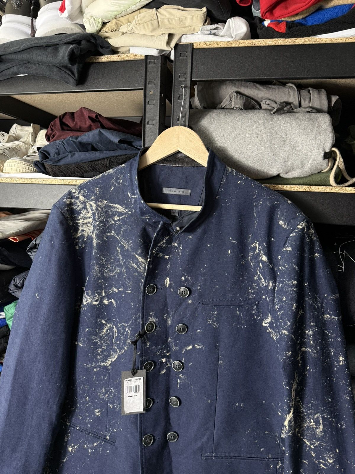 John Varvatos John Varvatos Archival Art Blazer Indigo Paint Splatter Rare Size US L / EU 52-54 / 3 - 3 Thumbnail