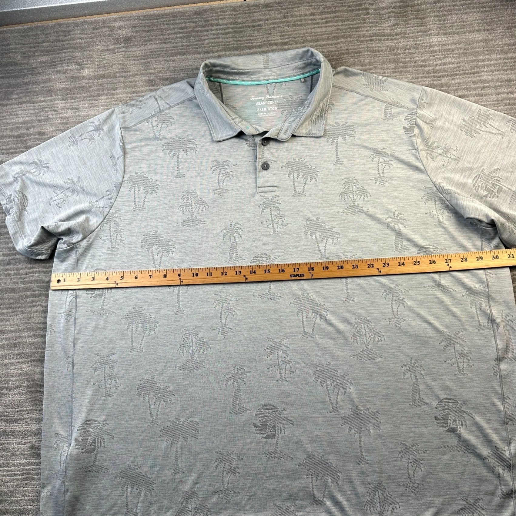 Tommy Bahama VINTAGE Tommy Bahama Polo Shirt Mens 3XL Big & Tall Gray Island Zone Short Sleeve Button Collared Knit Polyester Spandex Travel Casual Occasion Mens Size US XXL / EU 58 / 5 - 7 Thumbnail