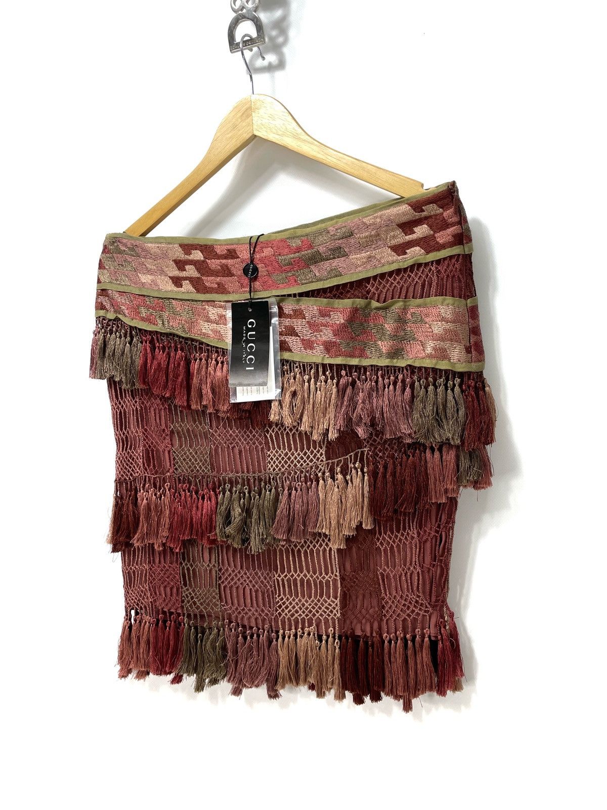 Gucci Rare Gucci SS2005 Runway Silk Macramé Fringe Skirt – IT 44 Size 30" / US 8 / IT 44 - 3 Thumbnail