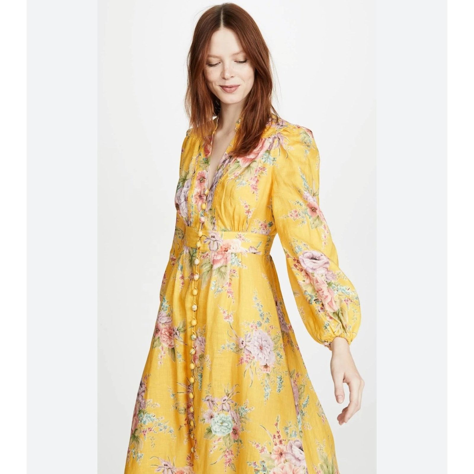 Zimmermann Zimmermann Zinnia Button Front Dress in Golden Floral Size 3 Size XS / US 0-2 / IT 36-38 - 5 Thumbnail