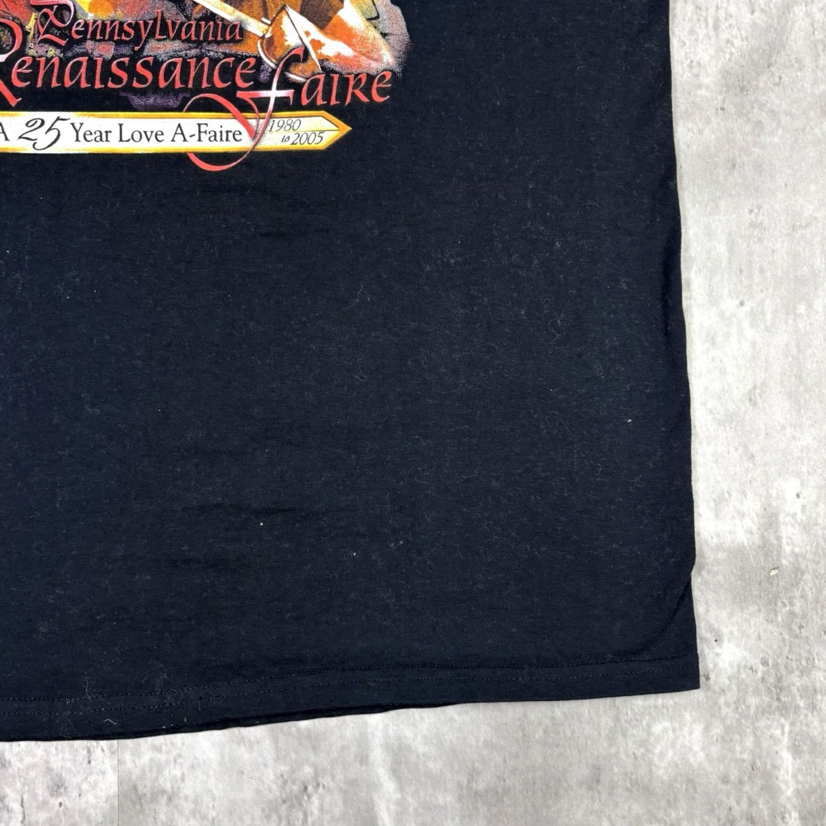 Doublet VINTAGE Renaissance Faire Promo T Shirt Double Sided Adult Large 2000s Black Cotton Crew Neck Short Sleeve Stitch 90s Mens Size US L / EU 52-54 / 3 - 7 Thumbnail