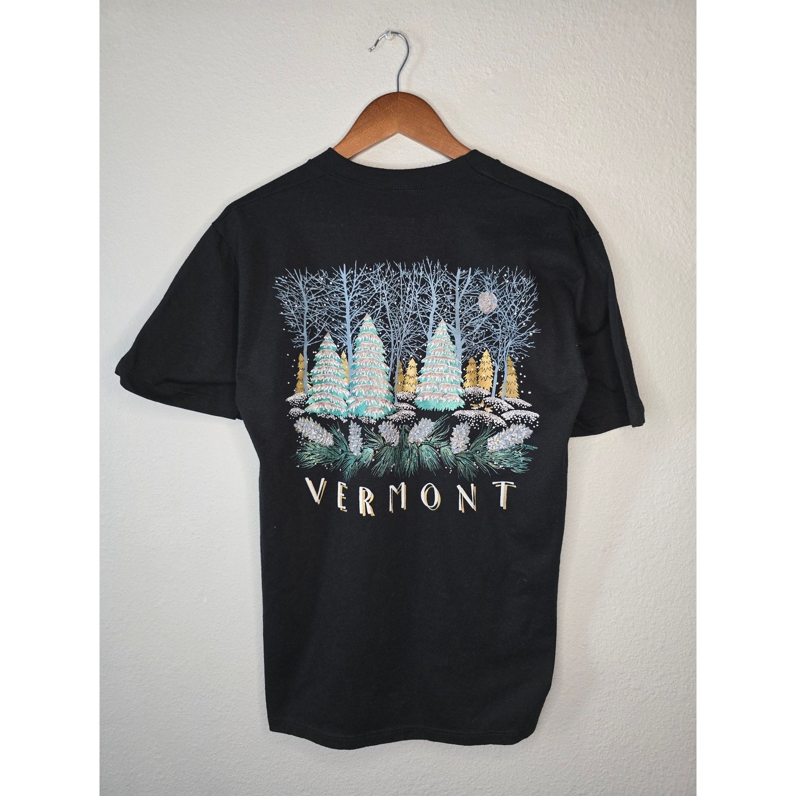 Jerzees × Vintage Vintage Test Shirt New Mexico Vermont Winter L Black Tee Size US L / EU 52-54 / 3 - 1 Thumbnail
